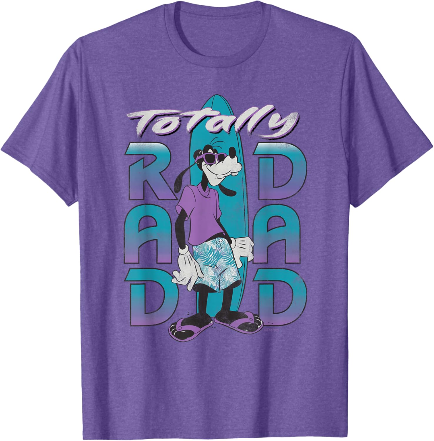 Disney Goofy Totally Rad Dad Surfing Distressed T-Shirt for Father's Day - 18