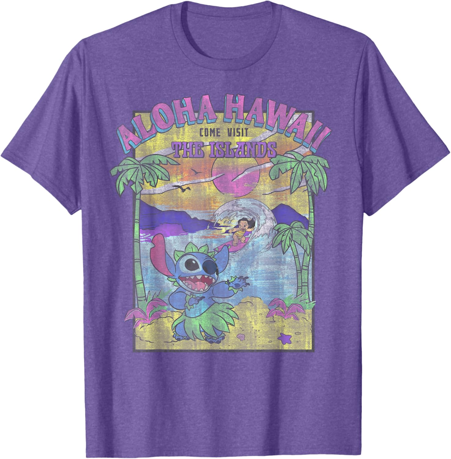 Disney Lilo & Stitch Aloha Hawaii Visit Islands T-Shirt for Fun Adventures - 3