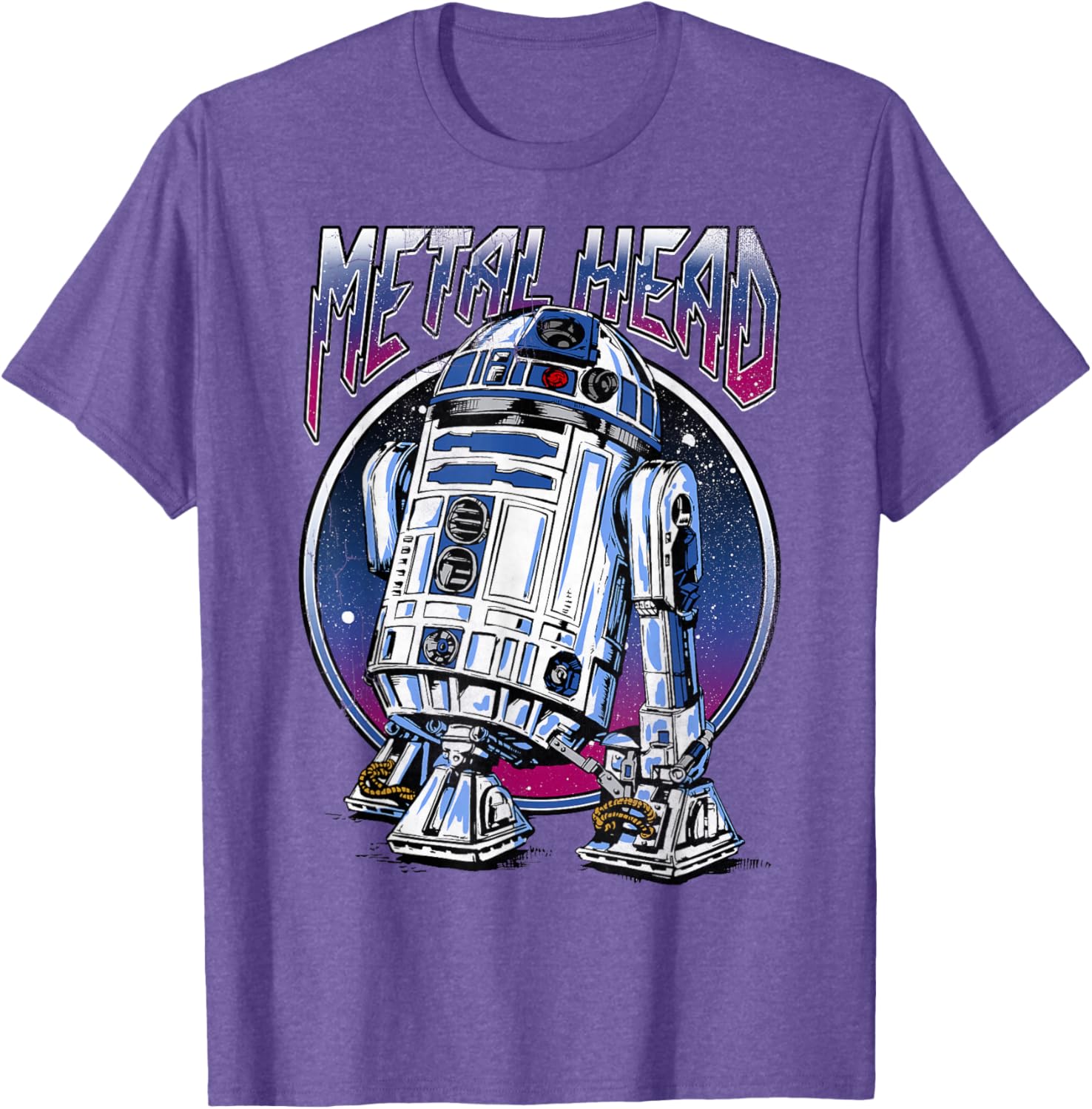 Vintage Star Wars R2D2 Metal Head T-Shirt for Disney Fans - 8