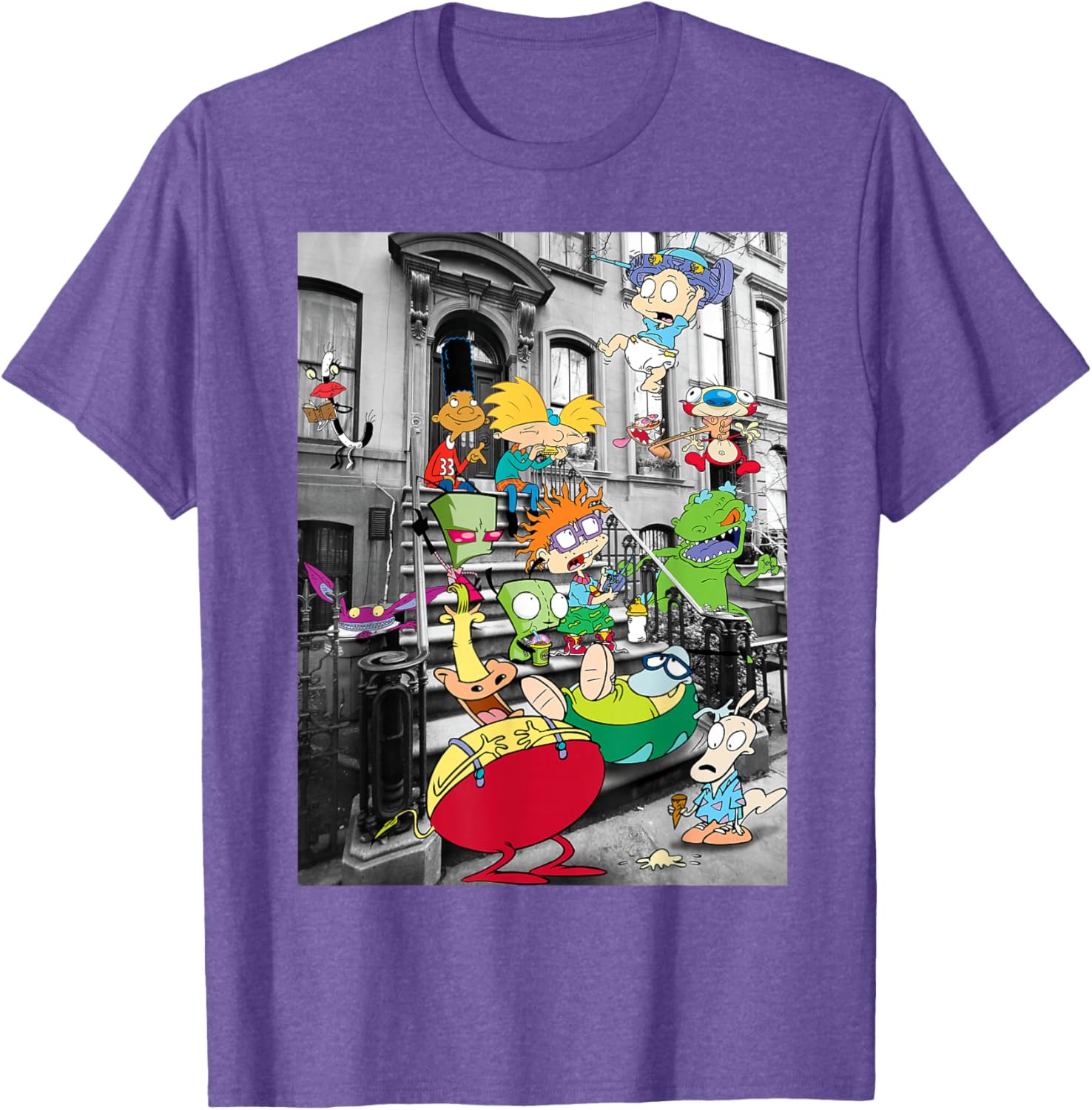 Nickelodeon Classic Nicktoons Hanging On Stoop T-Shirt for Fans - 1