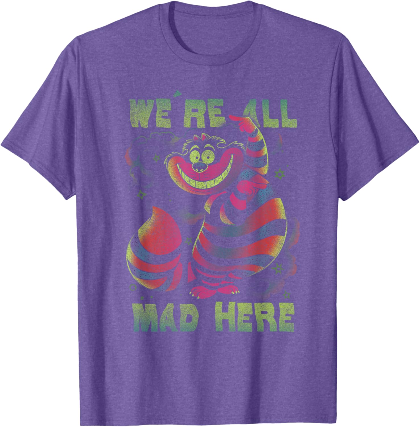 Cheshire Cat All Mad Here Neon T-Shirt for Disney Alice in Wonderland Fans - 3