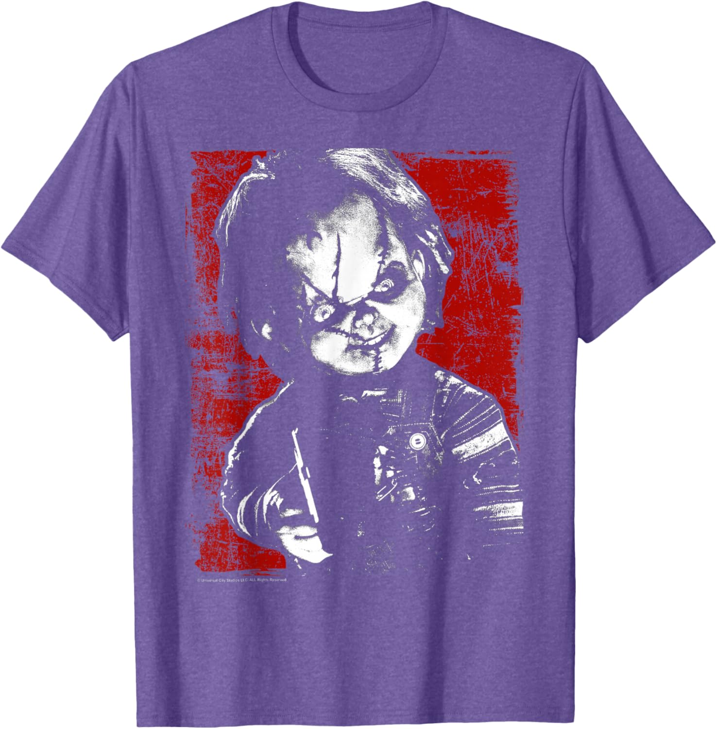 Child's Play Chucky Distressed Portrait T-Shirt for Fun Horror Fans - 4