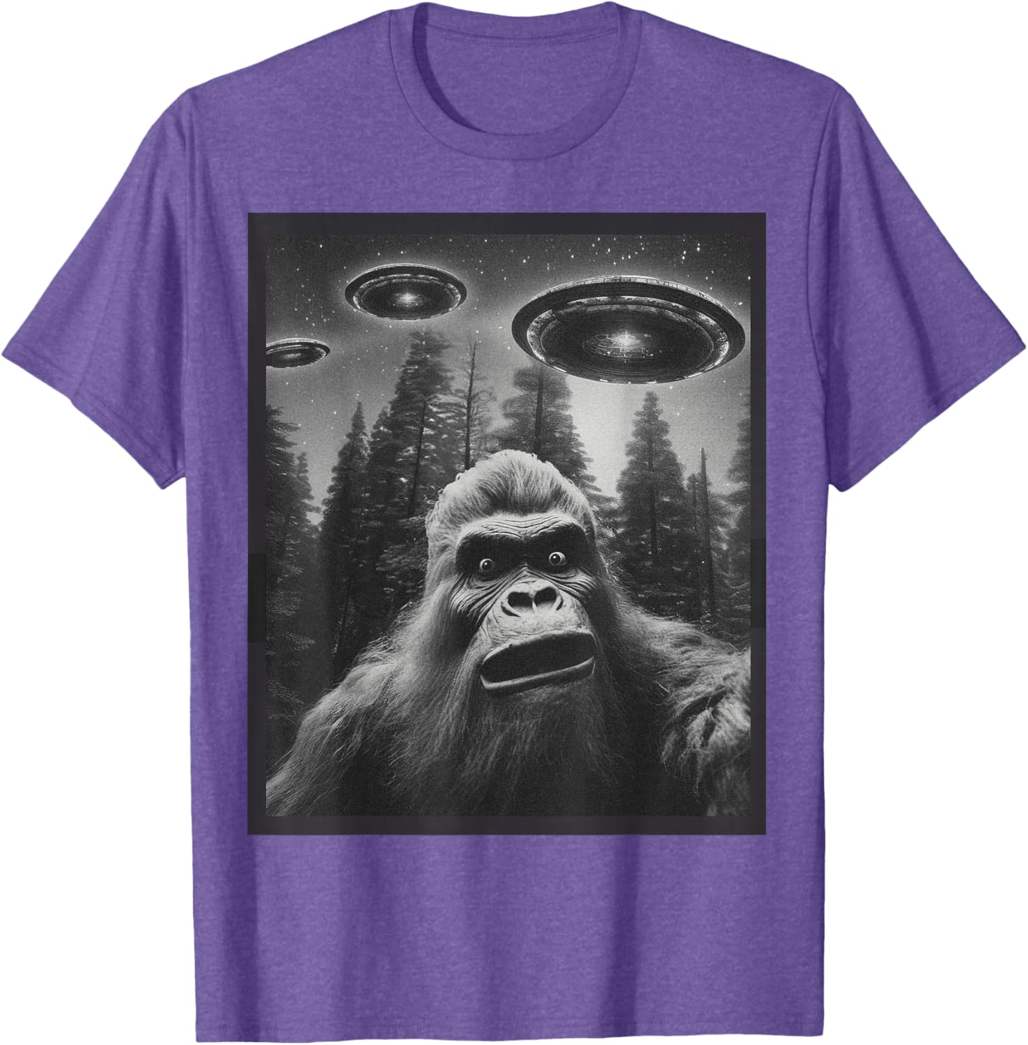 Funny Bigfoot Alien Cat Graphic Tee for Men and Women - Unique T-Shirt - 25
