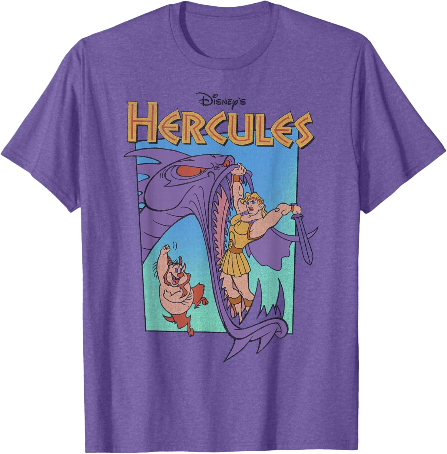 Disney Hercules Hydra Battle Retro T-Shirt Classic Movie Apparel - 1