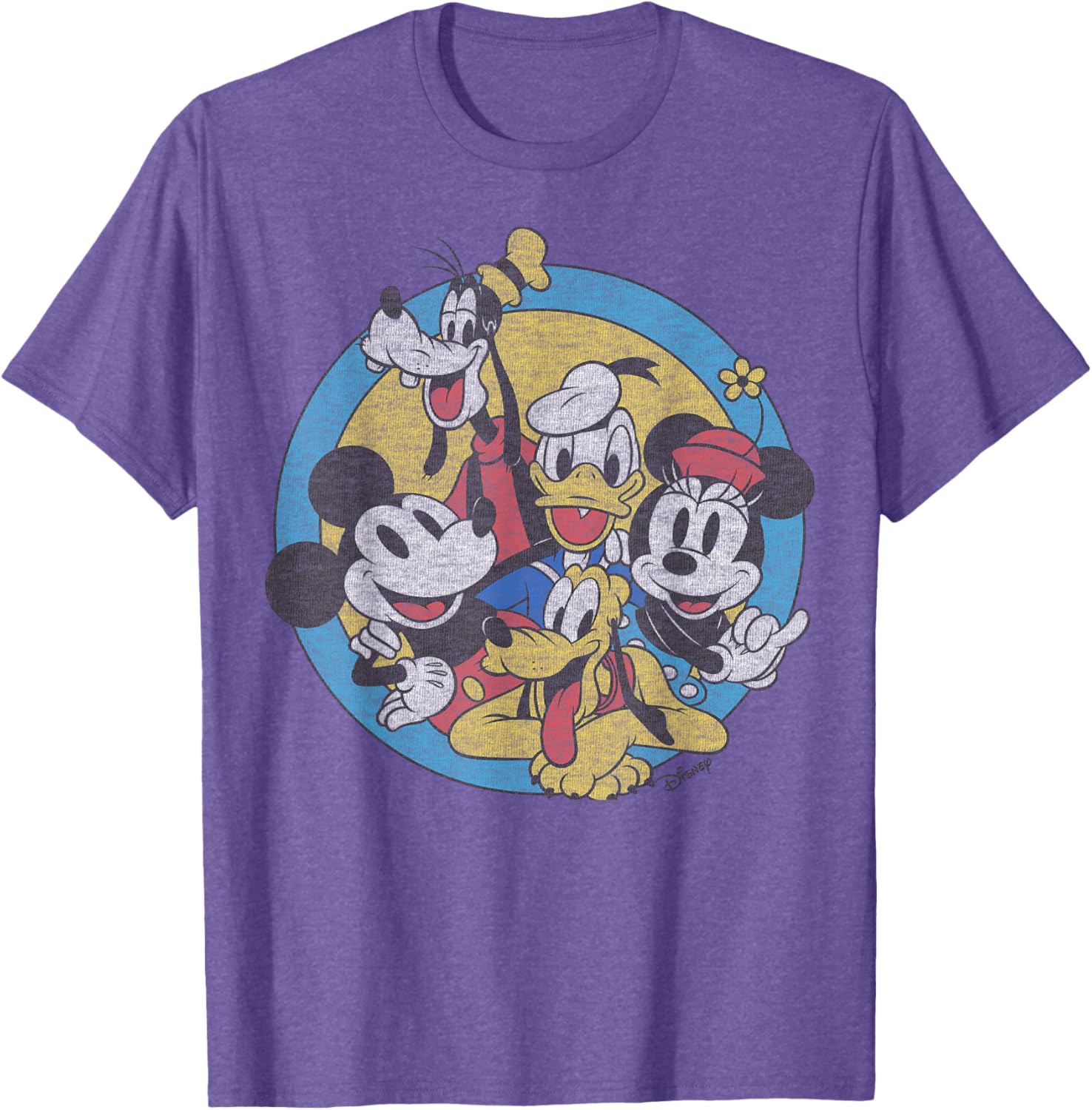 Disney Mickey And Friends Retro T-Shirt Classic Group Shot Apparel - 2
