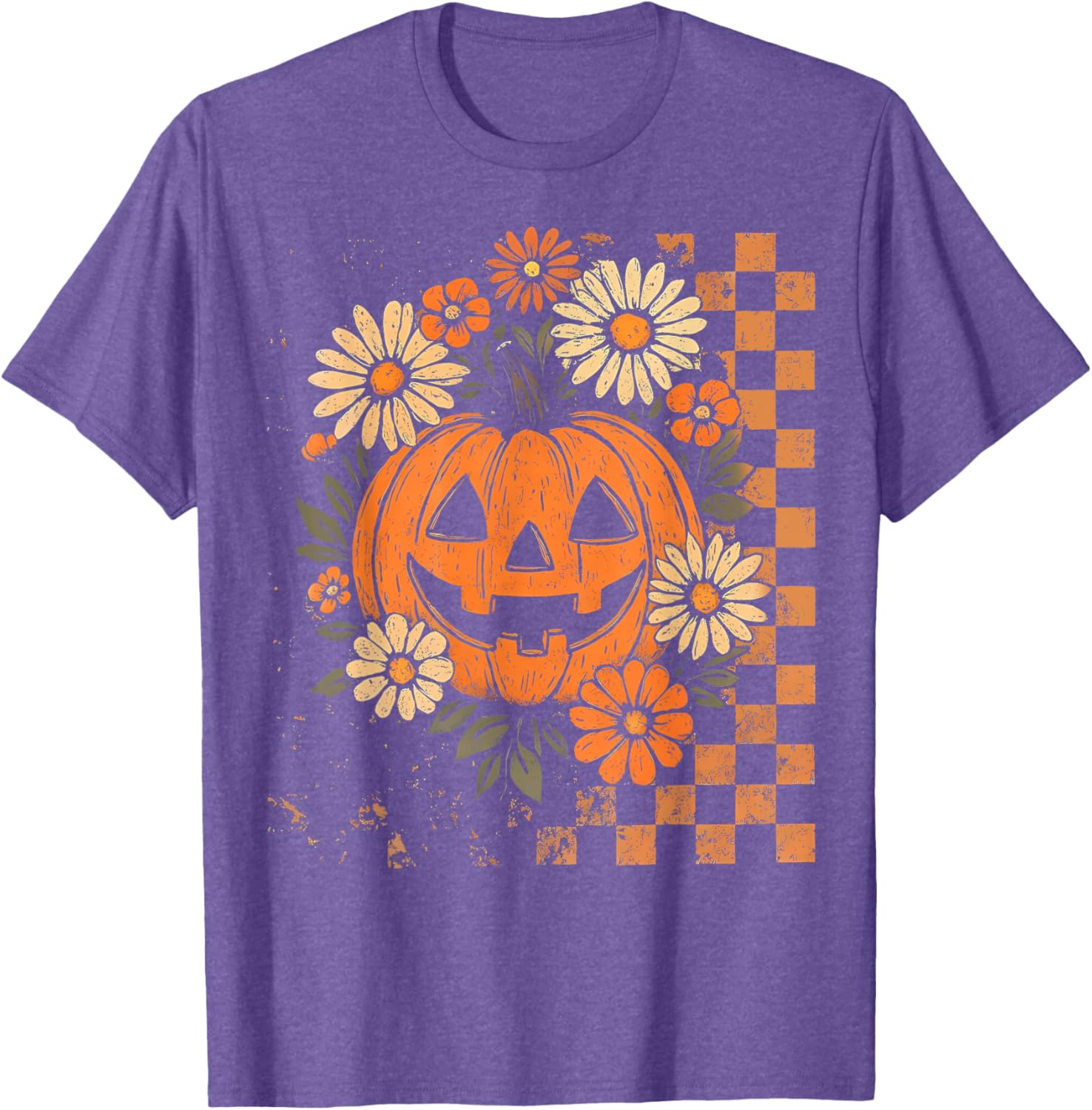 Vintage Floral Boho Pumpkin Halloween T-Shirt for Fall Fun - 8