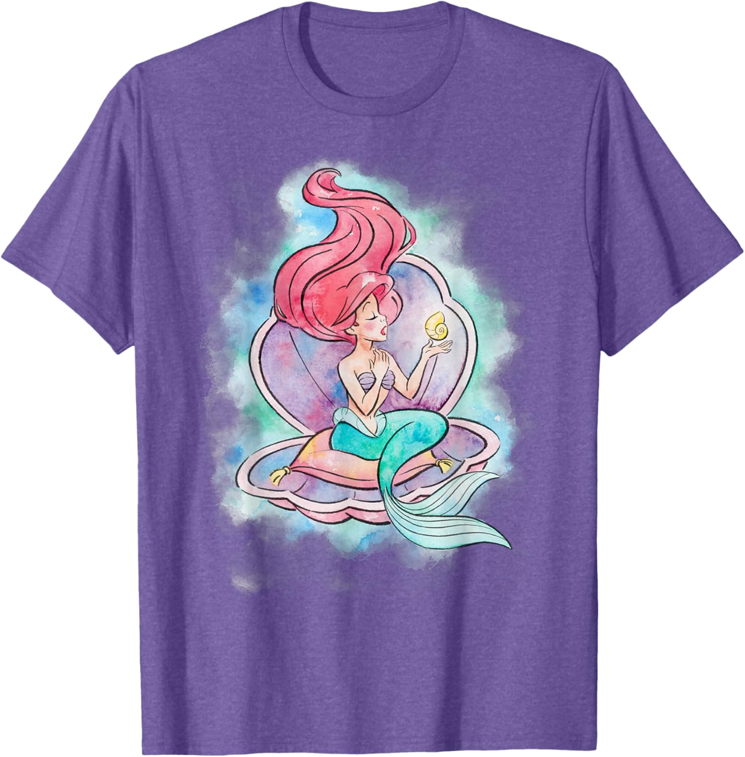 Disney The Little Mermaid Ariel Watercolor Shell T-Shirt for Fans - 2