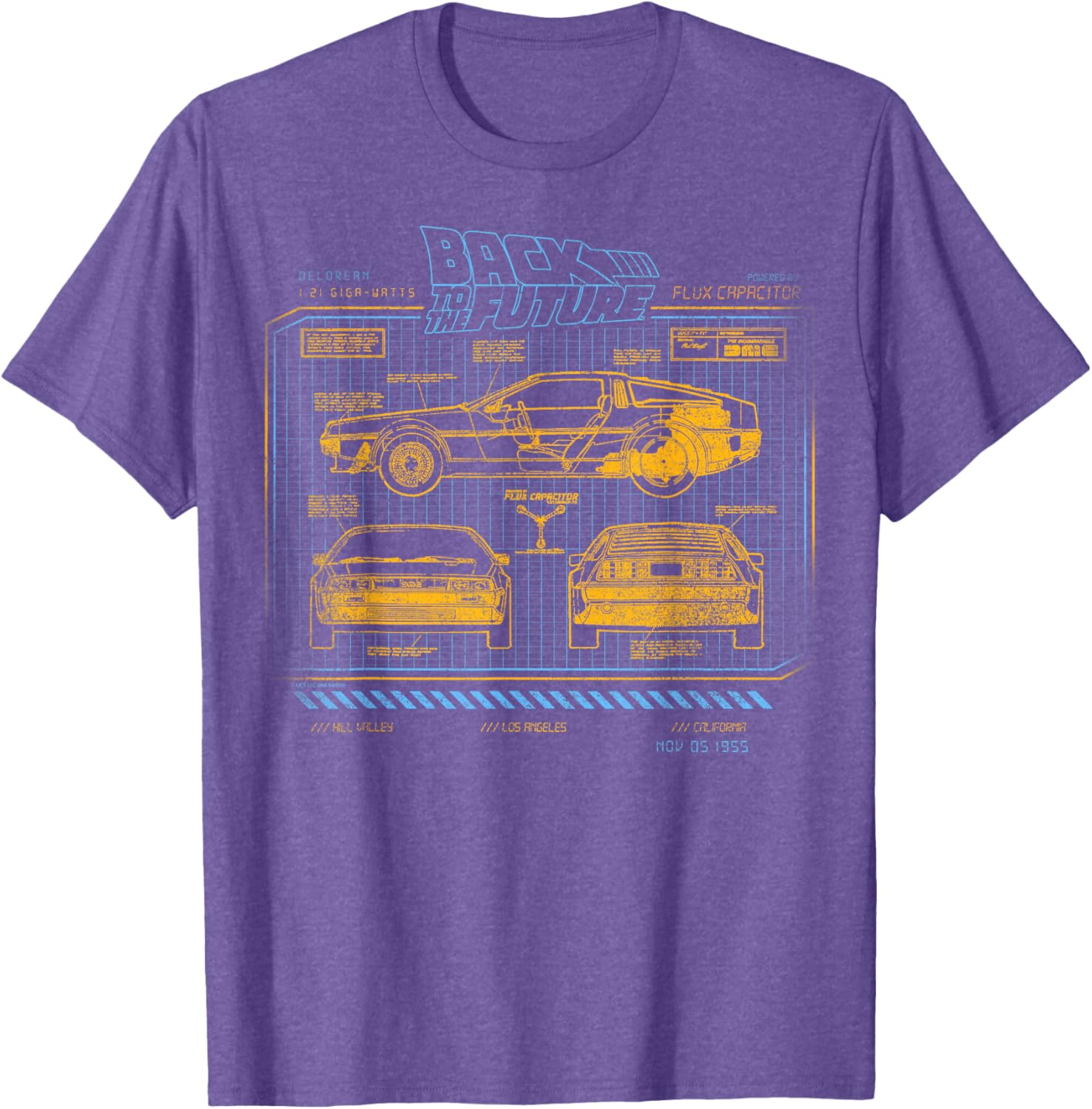 Back To The Future DeLorean Schematics T-Shirt for Fans and Collectors - 8