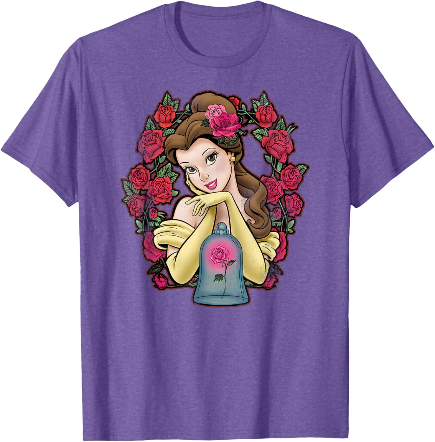 Disney Beauty and the Beast Belle Roses Graphic T-shirt for Fans - 5