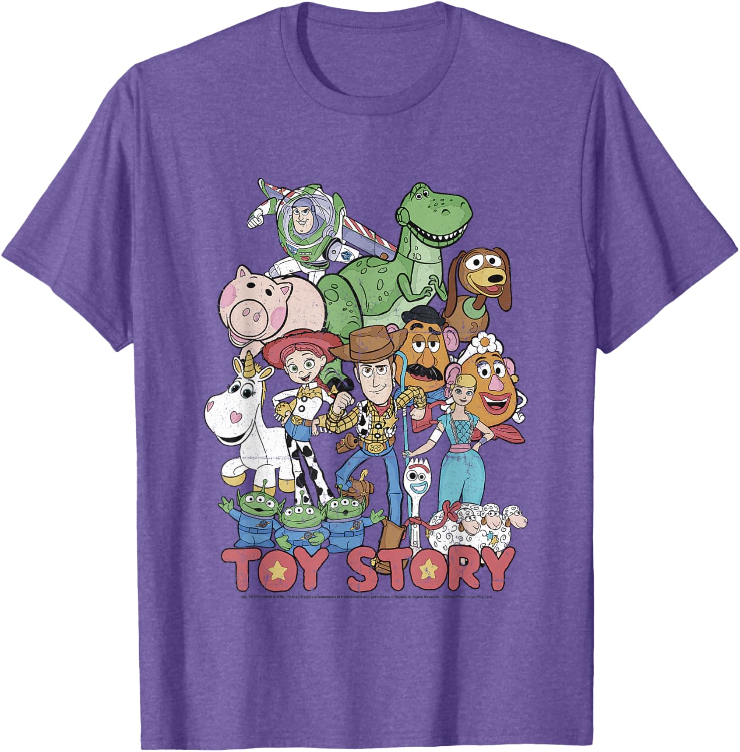 Disney Pixar Toy Story All Stars Distressed Graphic T-Shirt for Fans - 8