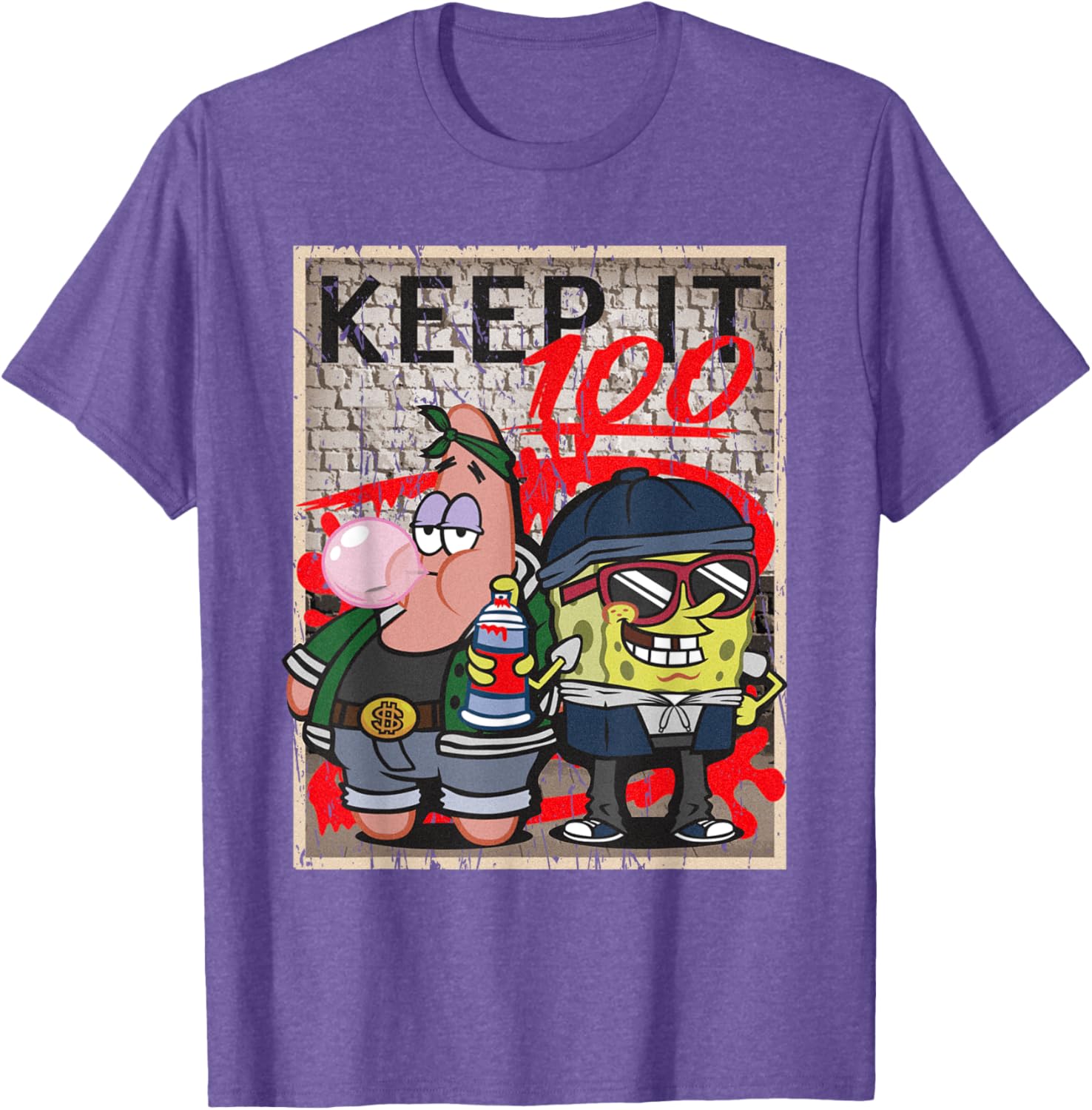Mademark x SpongeBob SquarePants Hip Hop Graffiti T-Shirt for Fans - 13
