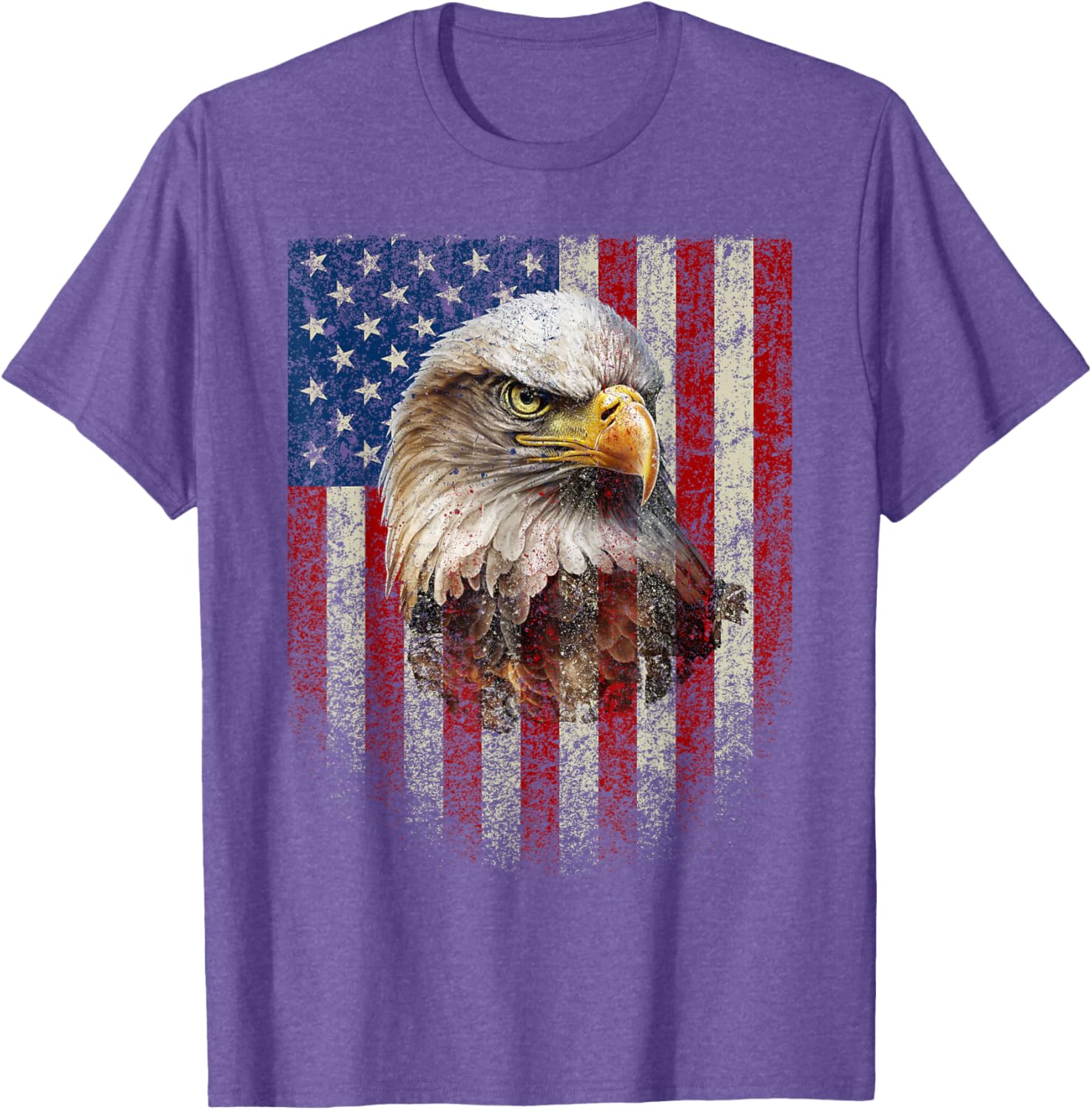 American Flag Bald Eagle T-Shirt Patriotic Red White Blue Apparel - 14