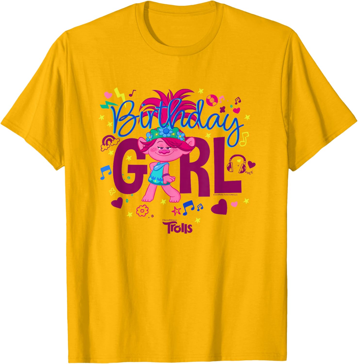 Cute Sassy Poppy Trolls Birthday Girl T-Shirt for Fun Celebrations - 3