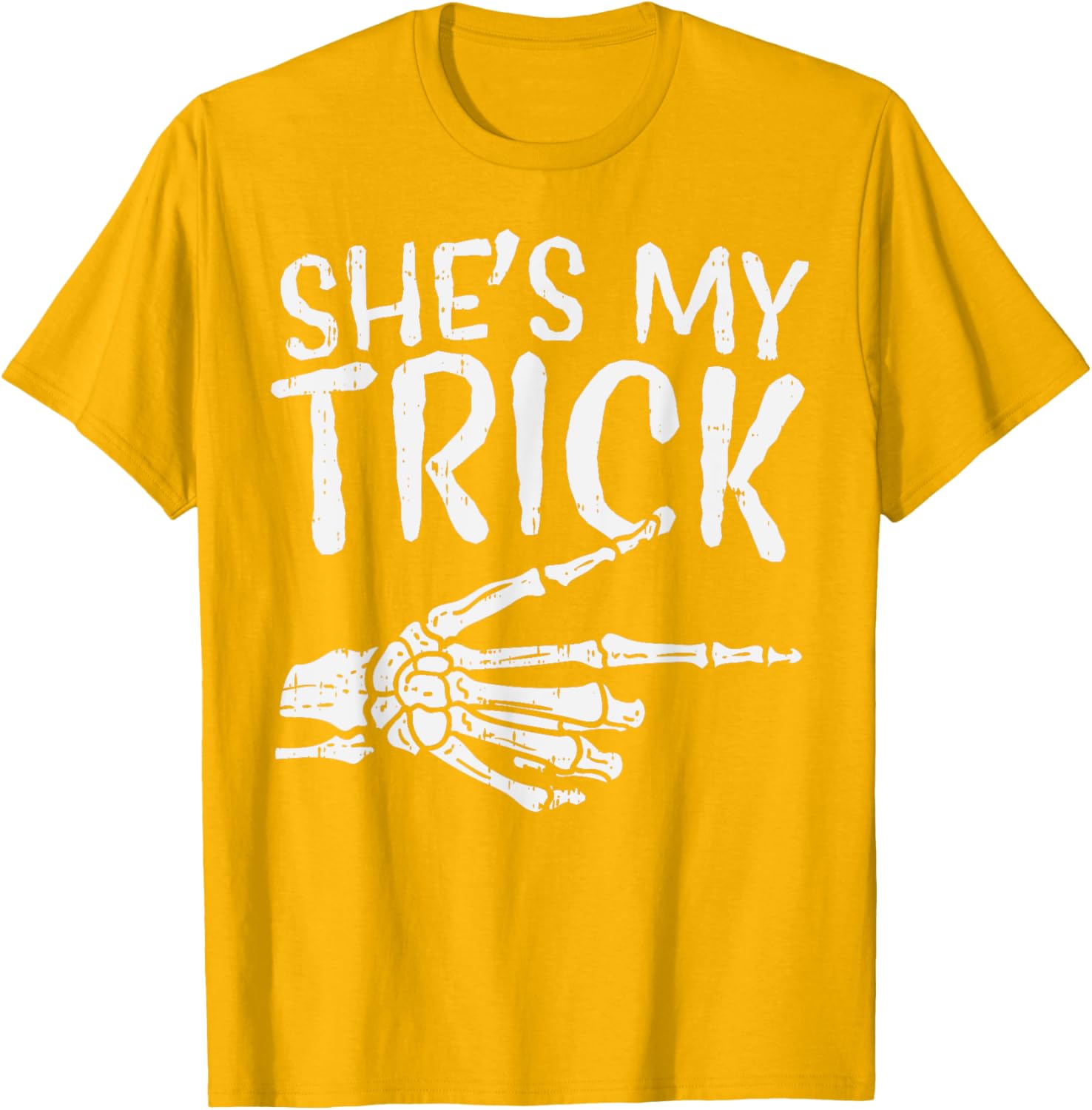 Cute Boyfriend T-Shirt for Matching Halloween Costume - She’s My Trick Design - 6