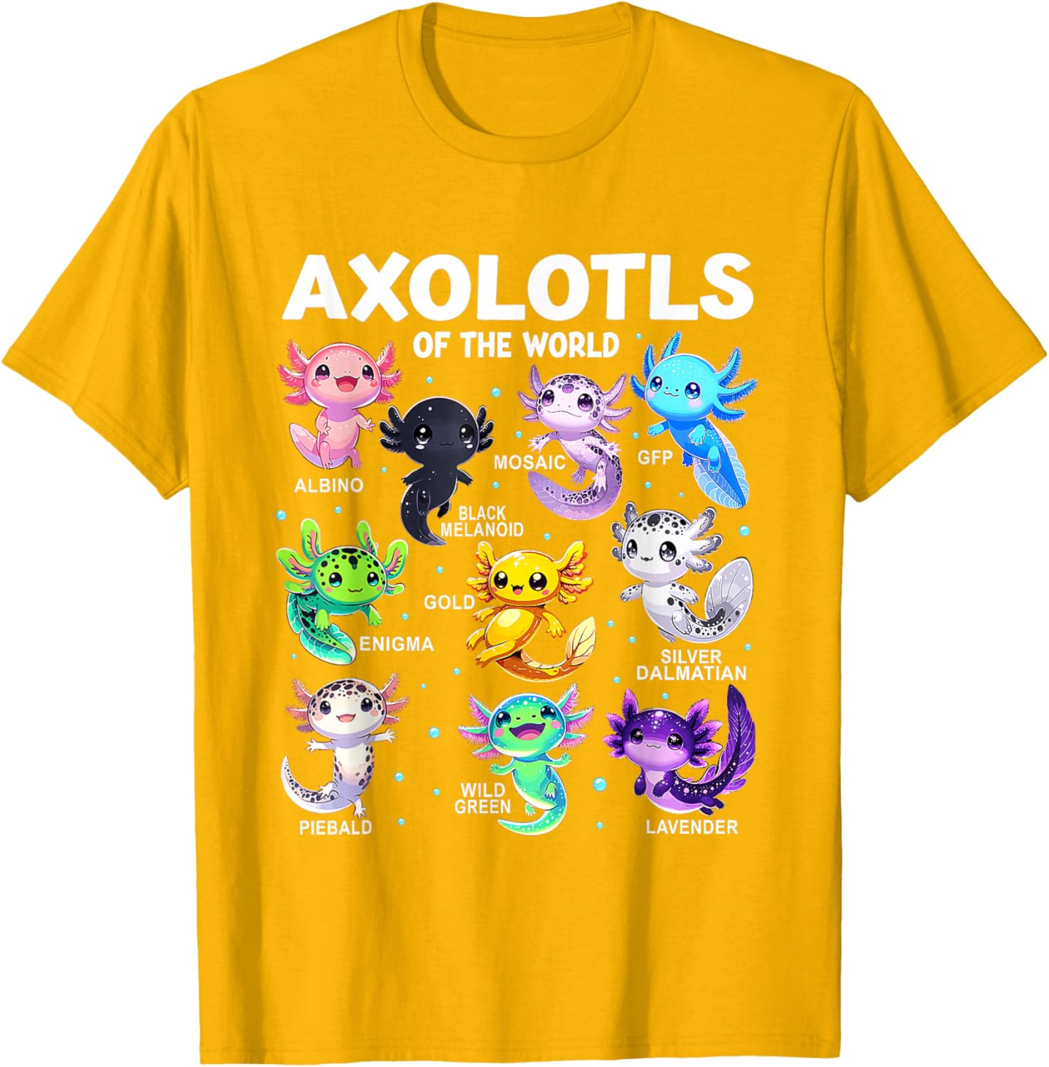 Kawaii Axolotl Graphic Tee Cute Animal T-Shirt for Axolotl Lovers - 23