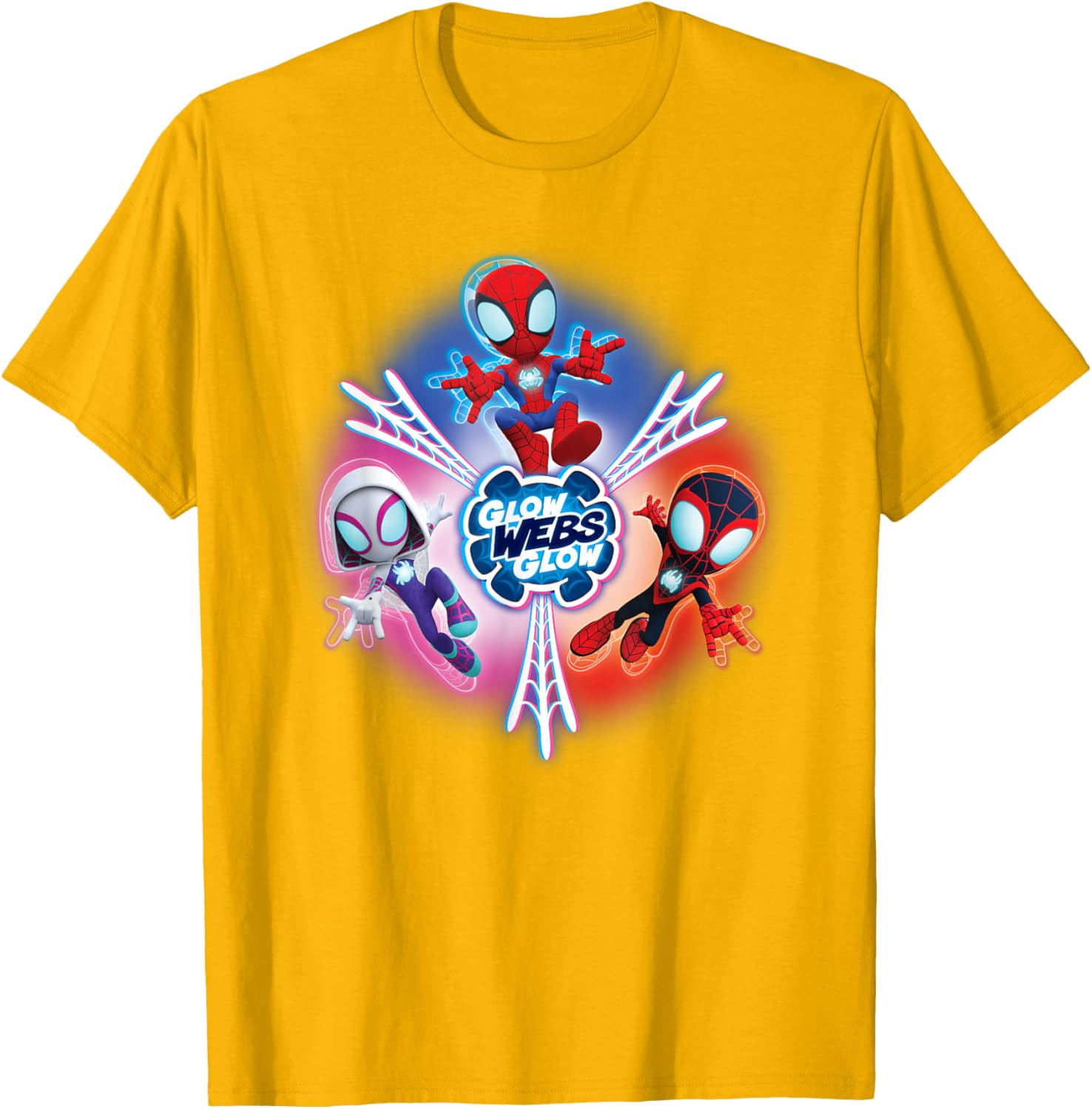 Marvel Spidey and Friends Glow Webs T-Shirt for Kids and Fans - 5