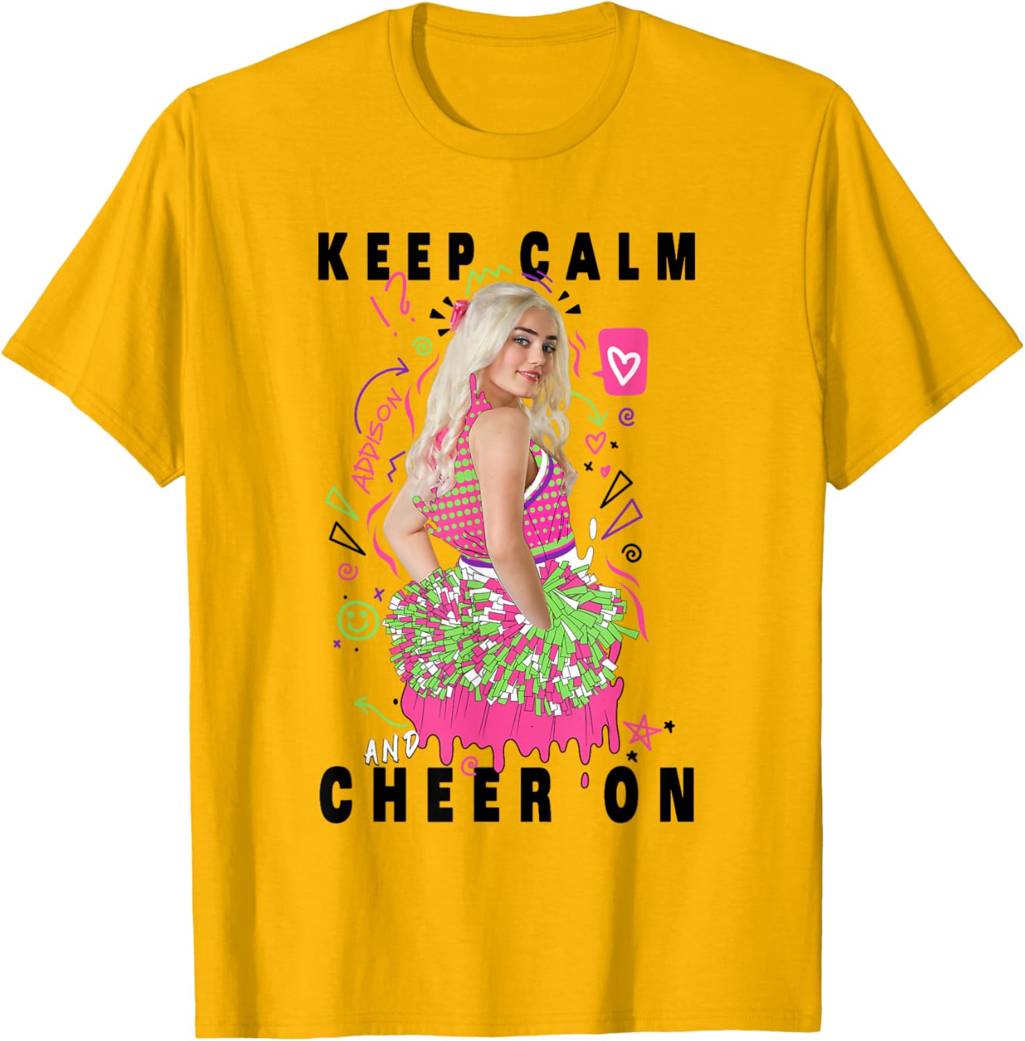 Disney Channel Zombies 2 Addison Keep Calm Cheer On T-Shirt for Fans - 6