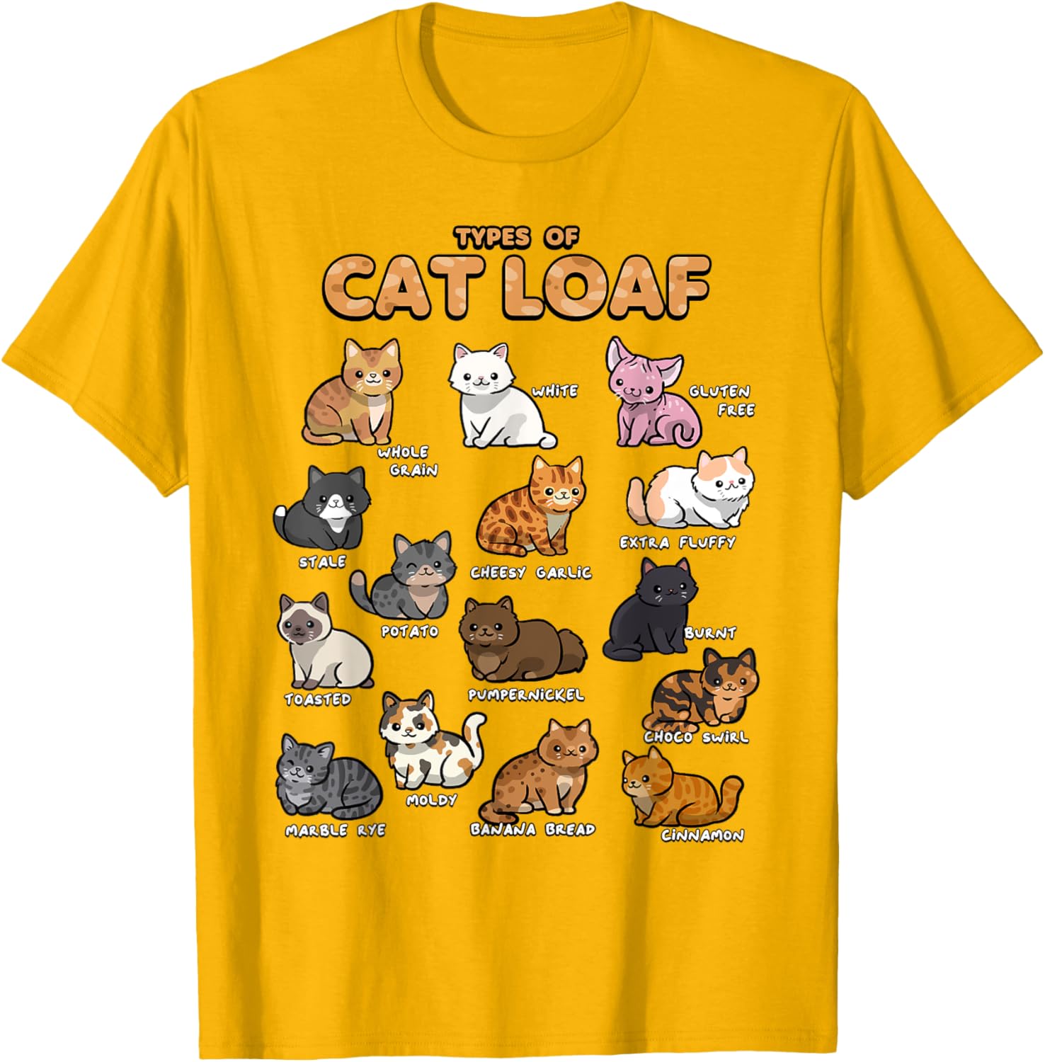 Cute Cat Loaf Kawaii Kitten T-Shirt for Cat Lovers Men Women Kids - 8