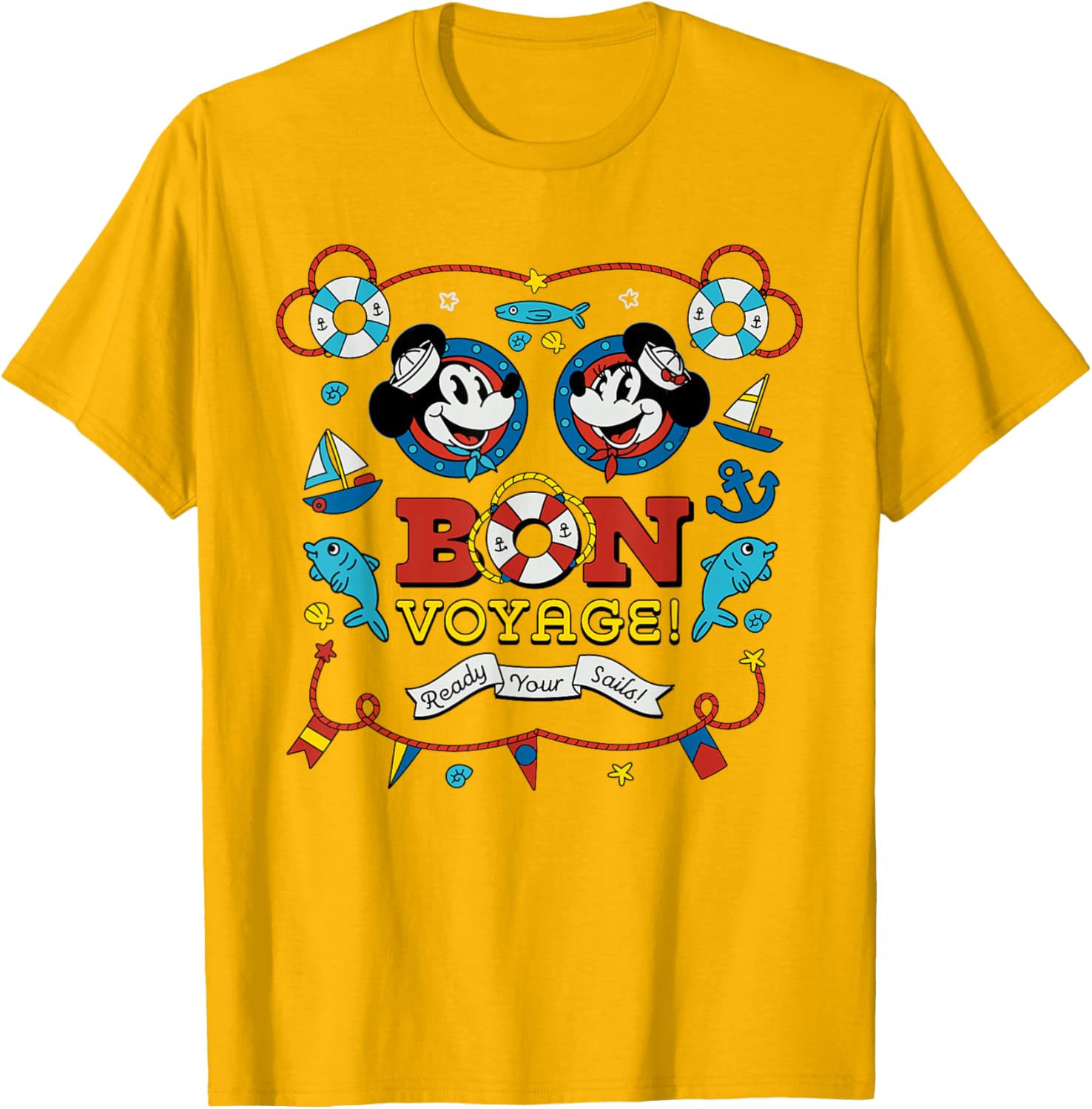 Disney Cruise Mickey and Minnie Mouse Bon Voyage Vacation T-Shirt - 28