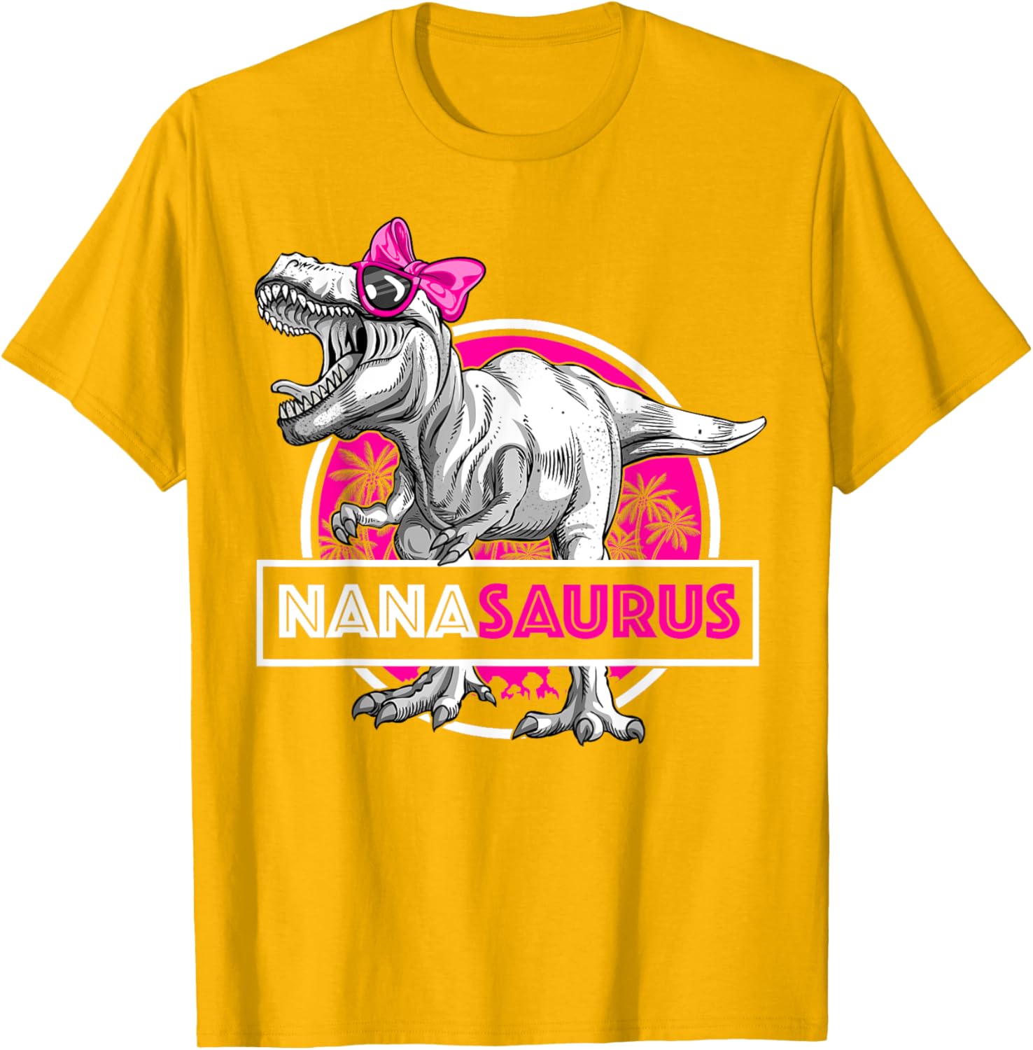 Funny Nanasaurus T-Rex Matching Dinosaur T-Shirt for Grandma and Kids - 2