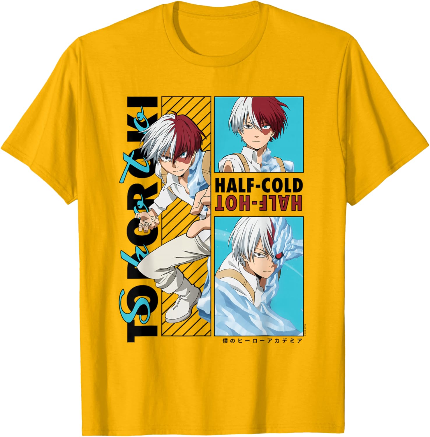 My Hero Academia Todoroki Half-Cold Half-Hot Anime T-Shirt for Fans - 3