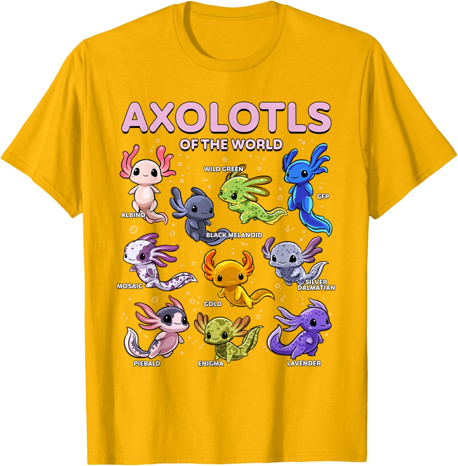Kawaii Axolotl T-Shirt for Animal Lovers | Cute Axolotls of the World - 15