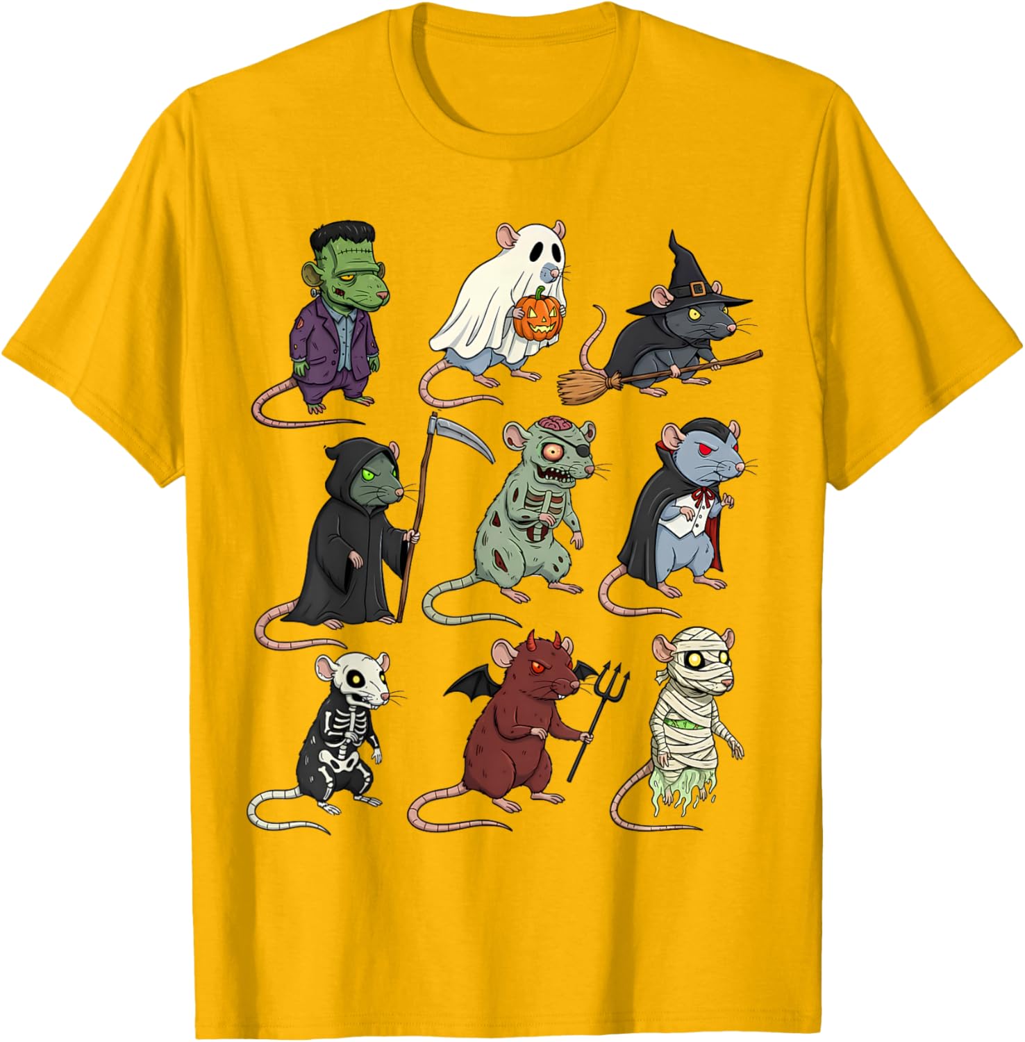 Spooky Witch Zombie Rat Halloween T-Shirt for Boys and Girls - 23