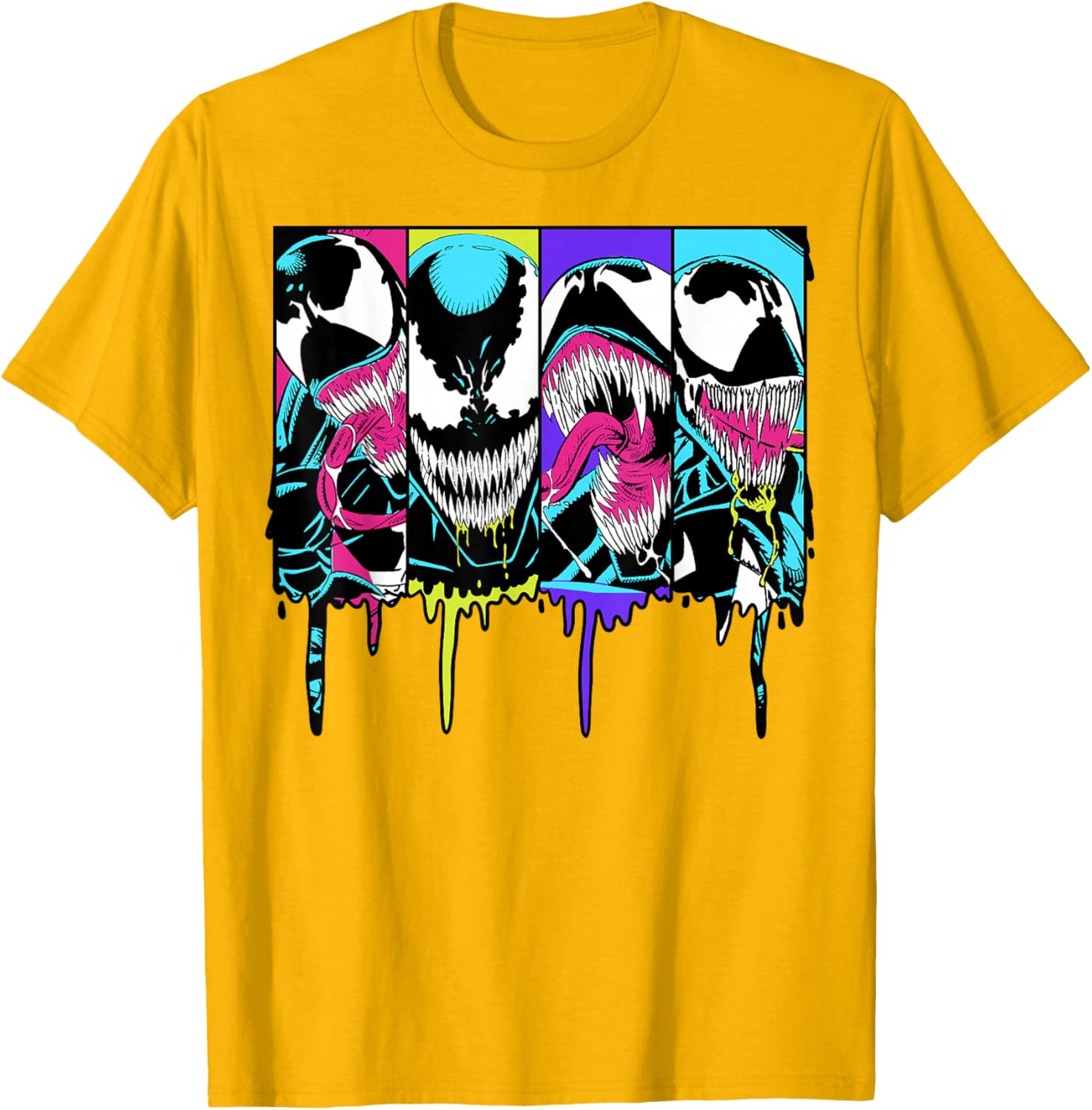 Colorful Marvel Venom Dripping Comic Panel T-Shirt for Fans and Collectors - 3