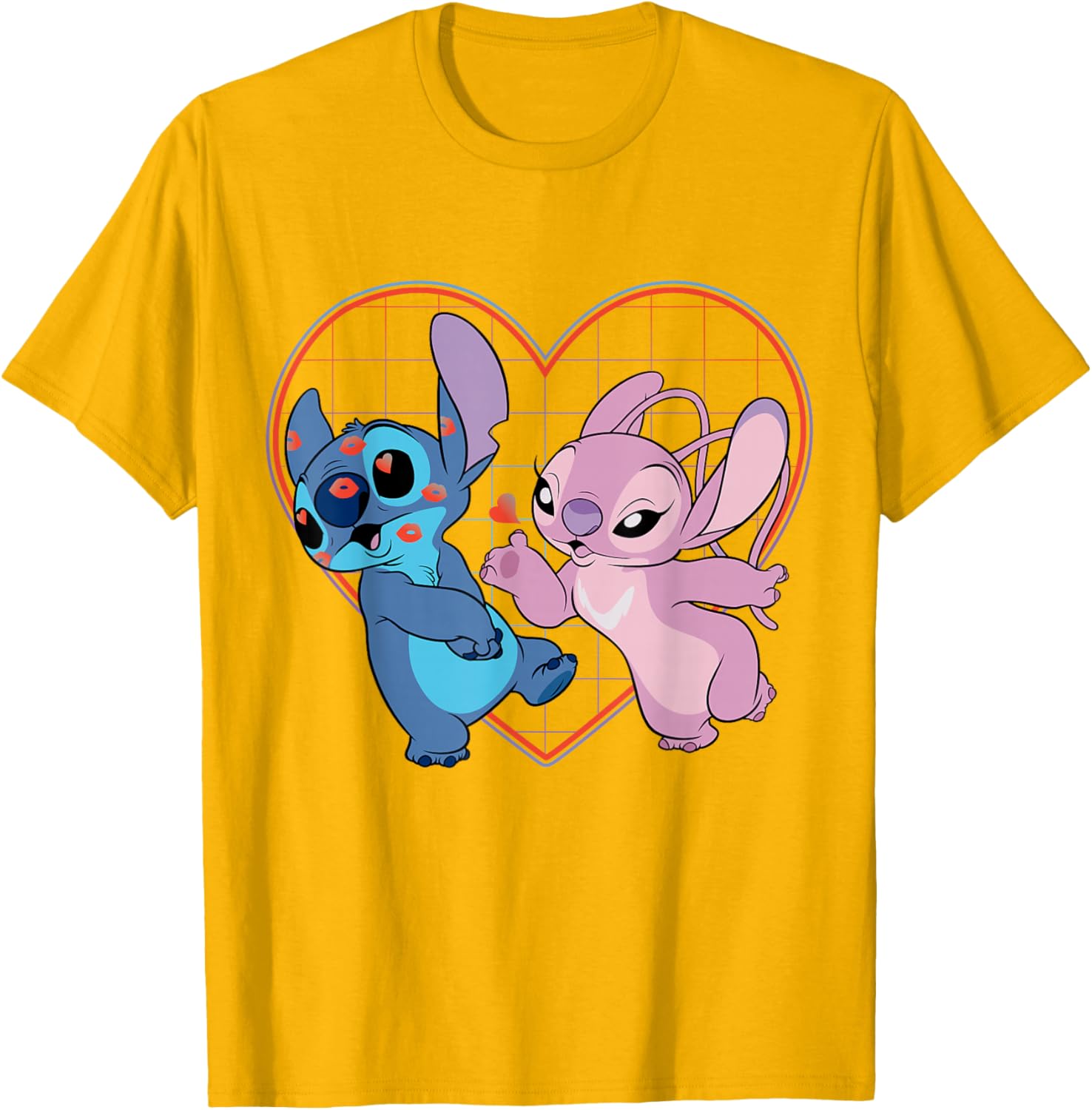 Disney Lilo and Stitch Angel Heart Kisses T-Shirt for Fun Fashion Lovers - 7