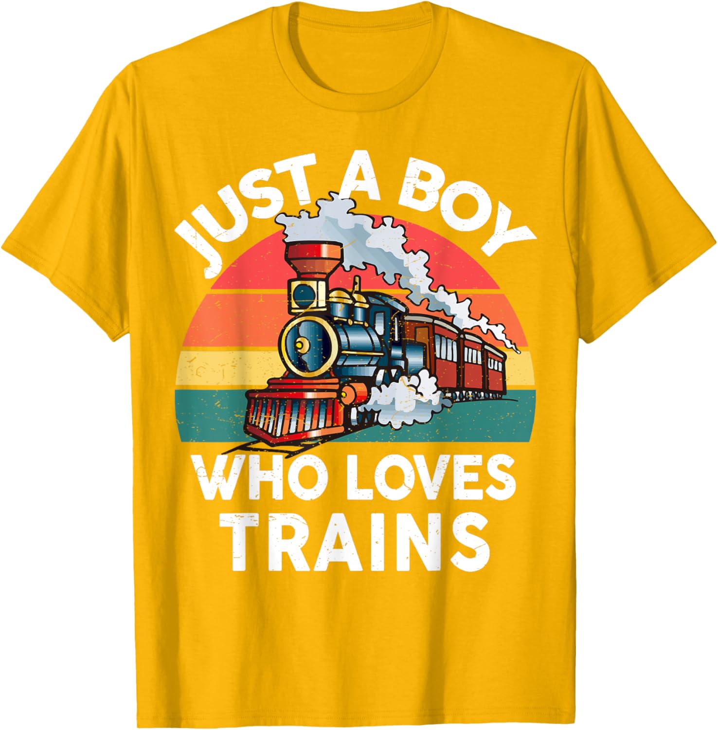 Funny Kids Train Lover T-Shirt Just A Boy Who Loves Trains Graphic Tee - 10