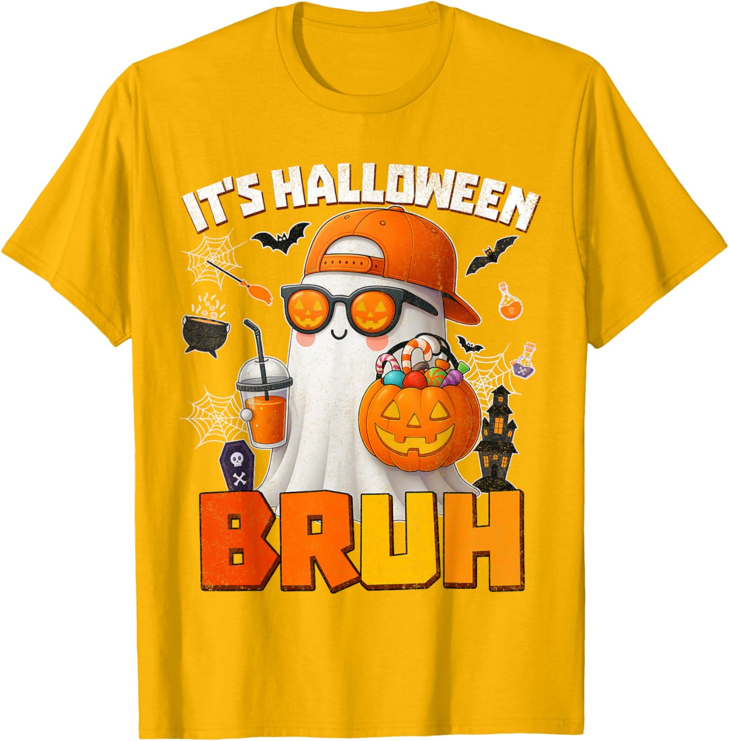Funny Halloween Boo Ghost Pumpkin Costume T-Shirt for Kids and Men - 2