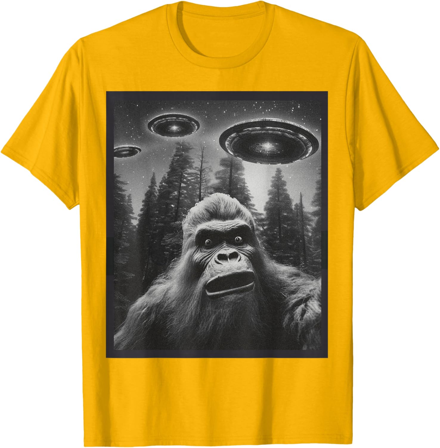 Funny Bigfoot Alien Cat Graphic Tee for Men and Women - Unique T-Shirt - 22