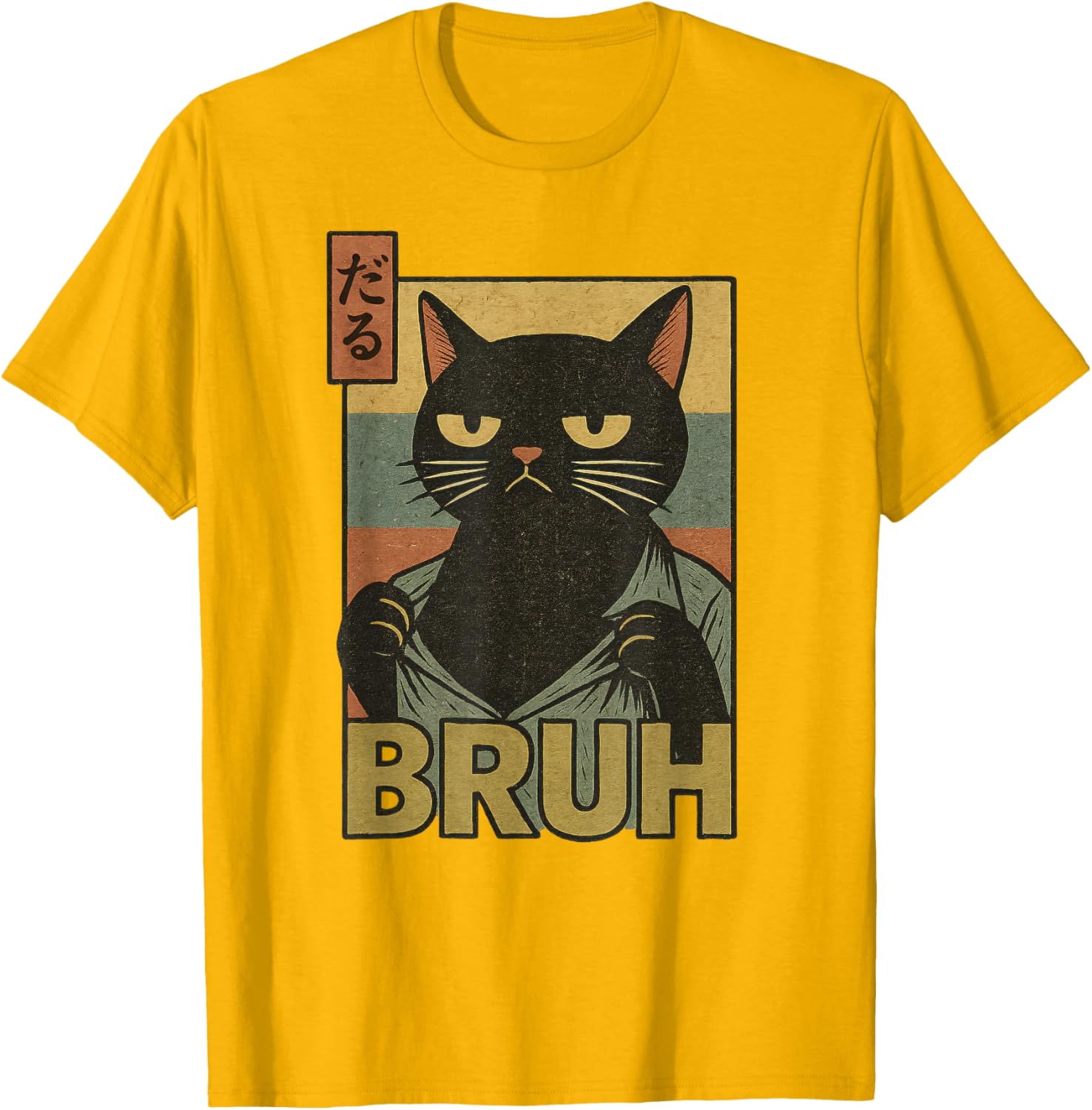 Funny Cat Bruh Meme Japanese Anime T-Shirt for Teens and Adults - 10