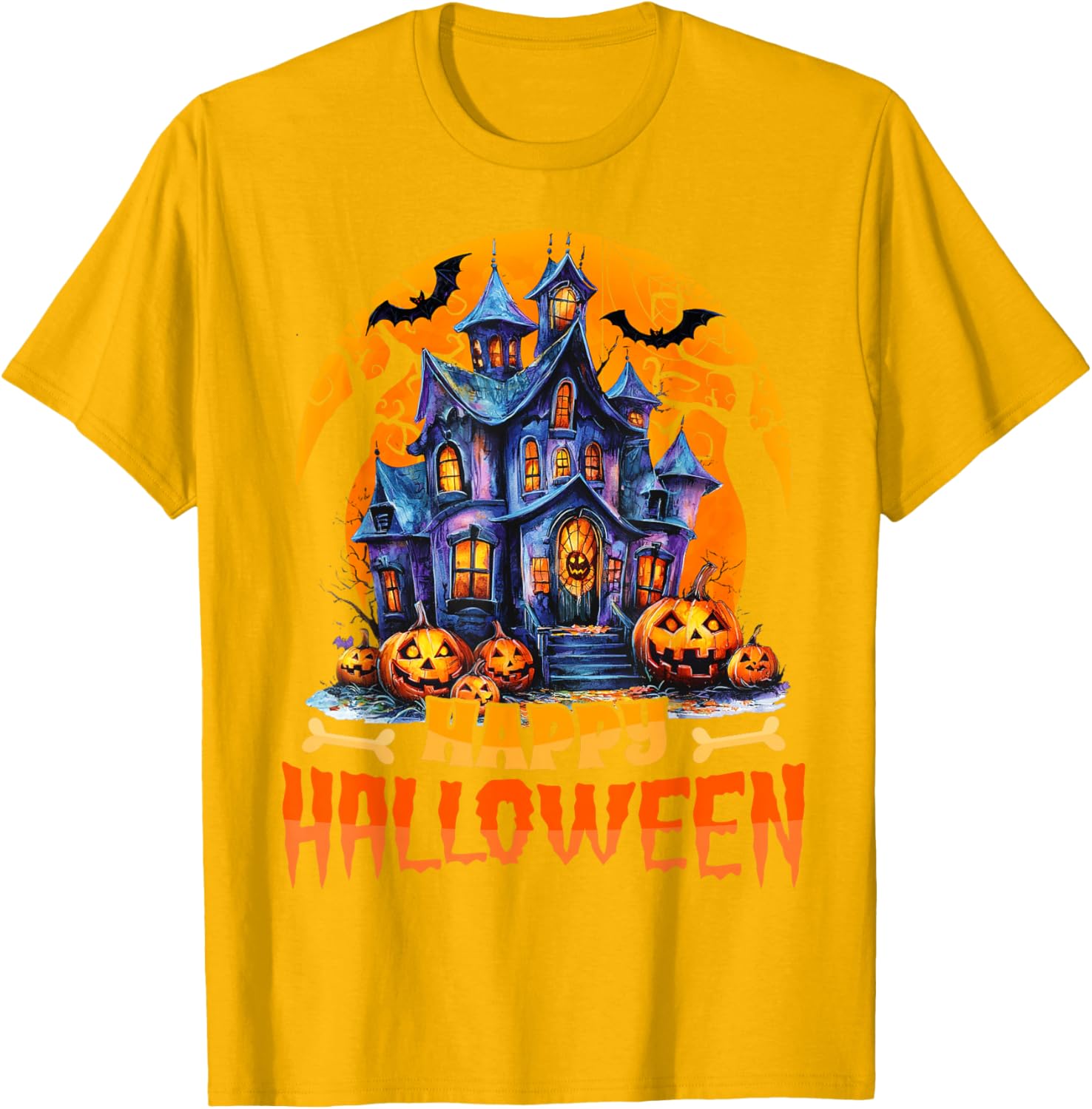 Happy Halloween Haunted House T-Shirt for Men and Women Costume Fun - 6