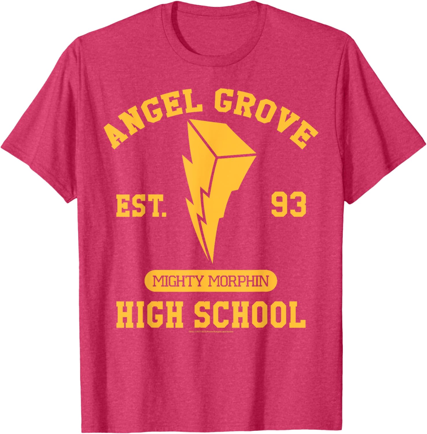 Power Rangers Angel Grove High School Gold T-Shirt - Fun Collegiate Apparel - 13