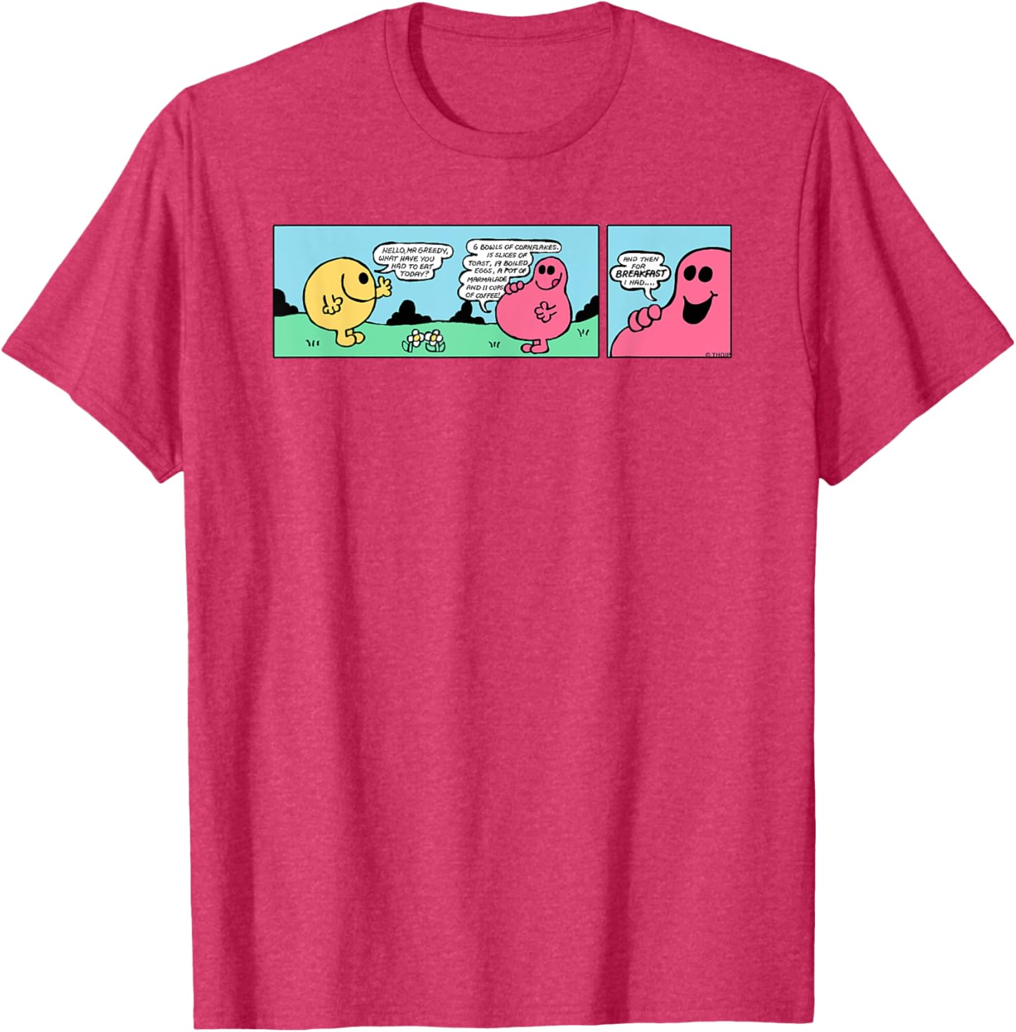 Mr Men Mr Greedy Retro Comic Book T-Shirt Colorful Fun Apparel - 12