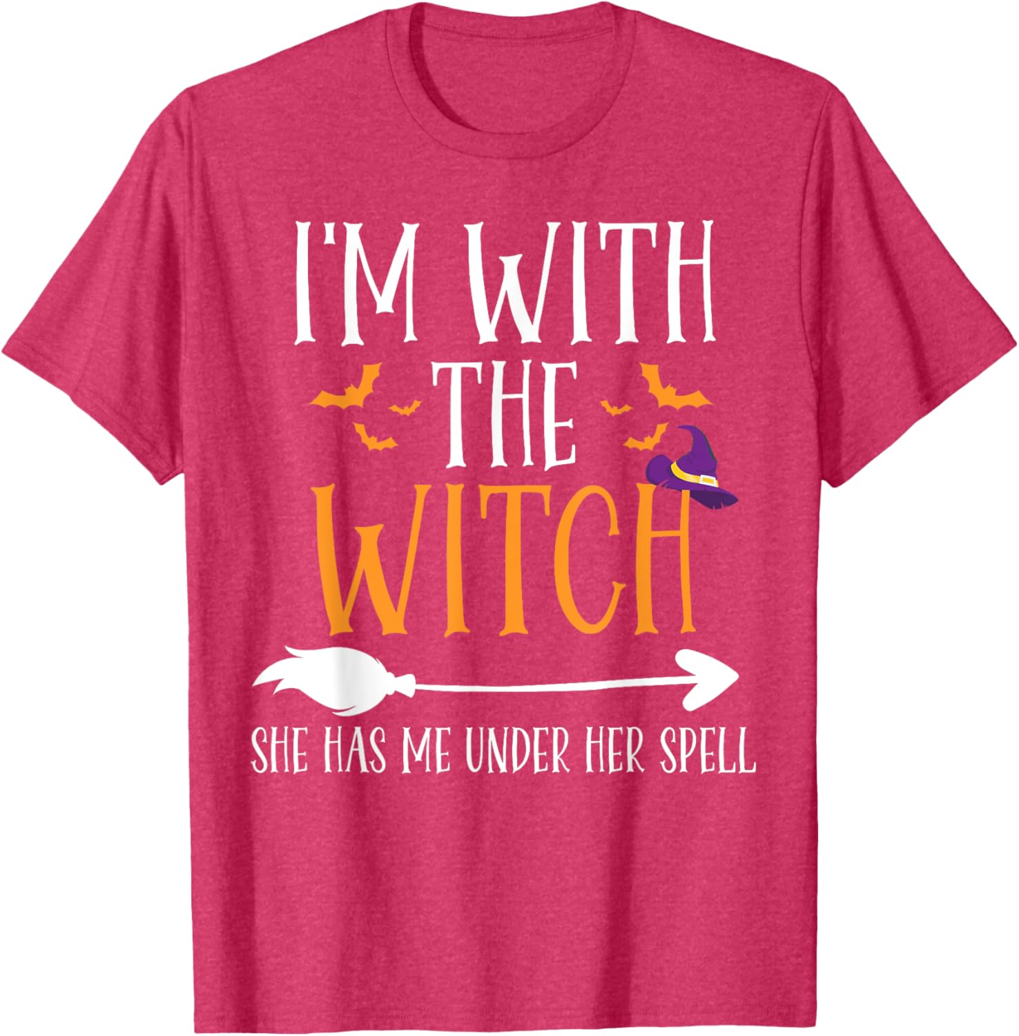 Funny I'm With The Witch Halloween Couples Costume T-Shirt for Fun Lovers - 14