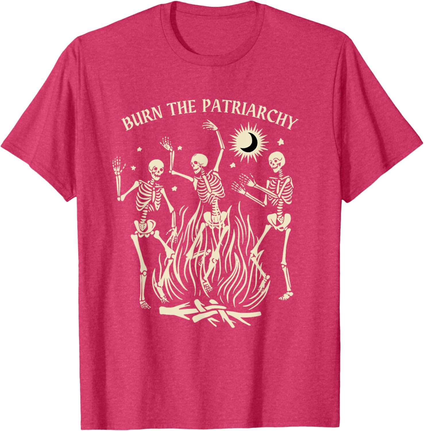 Funny Feminist Halloween T-Shirt Burn The Patriarchy Black Tee for Women - 21