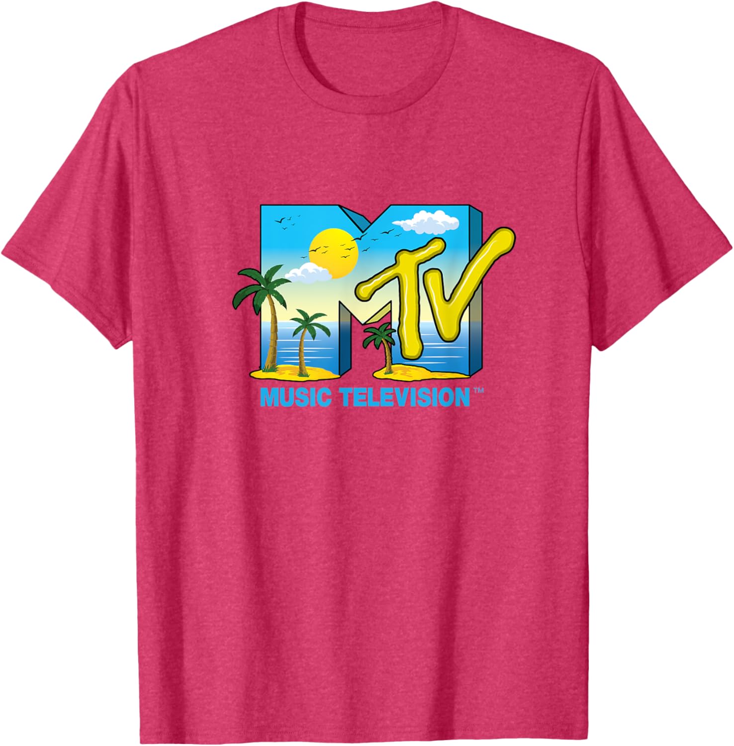 Mademark x MTV Official Logo T-Shirt with Palm Trees and Beach Vibes - 18