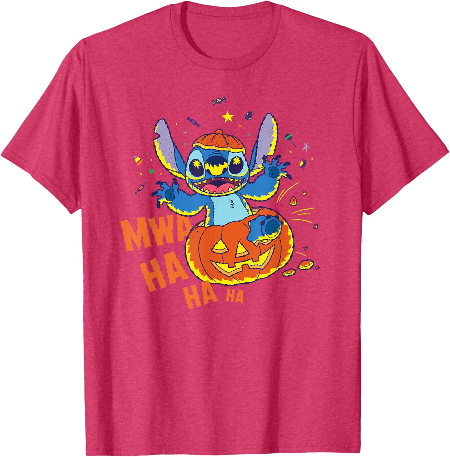 Disney Stitch Jack-o’-Lantern Surprise Halloween T-Shirt for Fun Celebrations - 1
