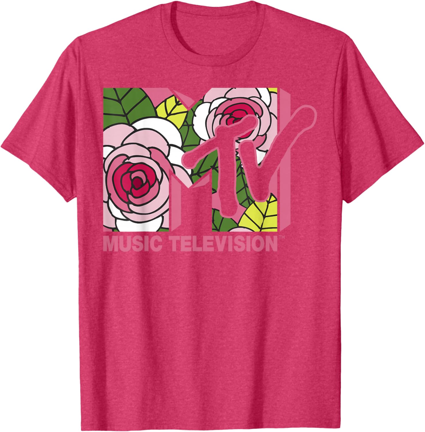MTV Floral Roses Music Television Logo T-Shirt for Trendy Style - 5
