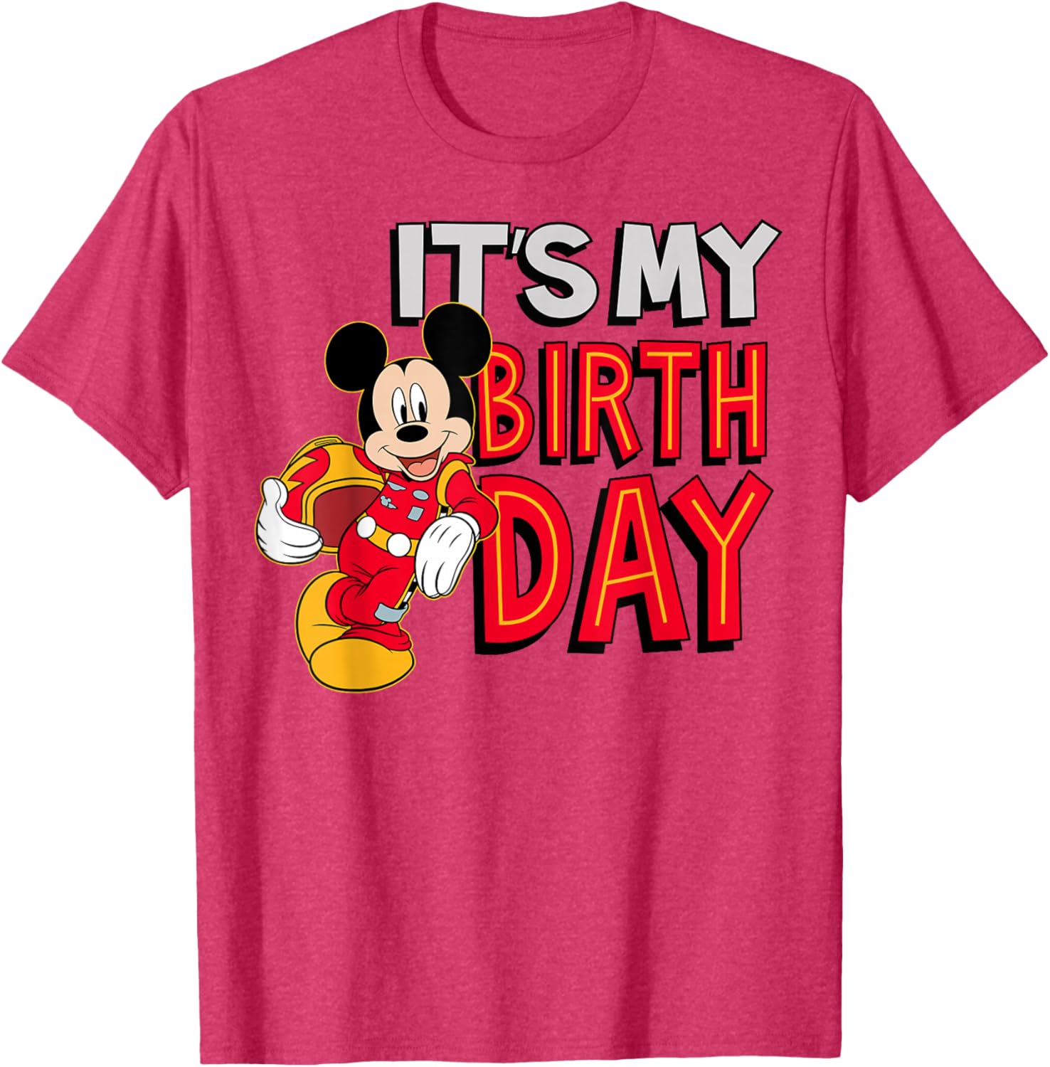 Disney Junior Mickey Birthday Short Sleeve T-Shirt for Kids Fun Wear - 10