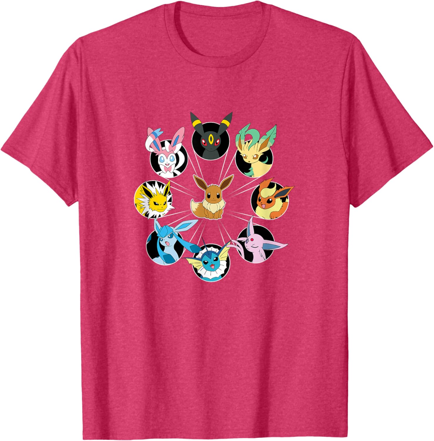 Eevee Evolution Circle T-Shirt for Pokémon Fans - Stylish Casual Wear - 12