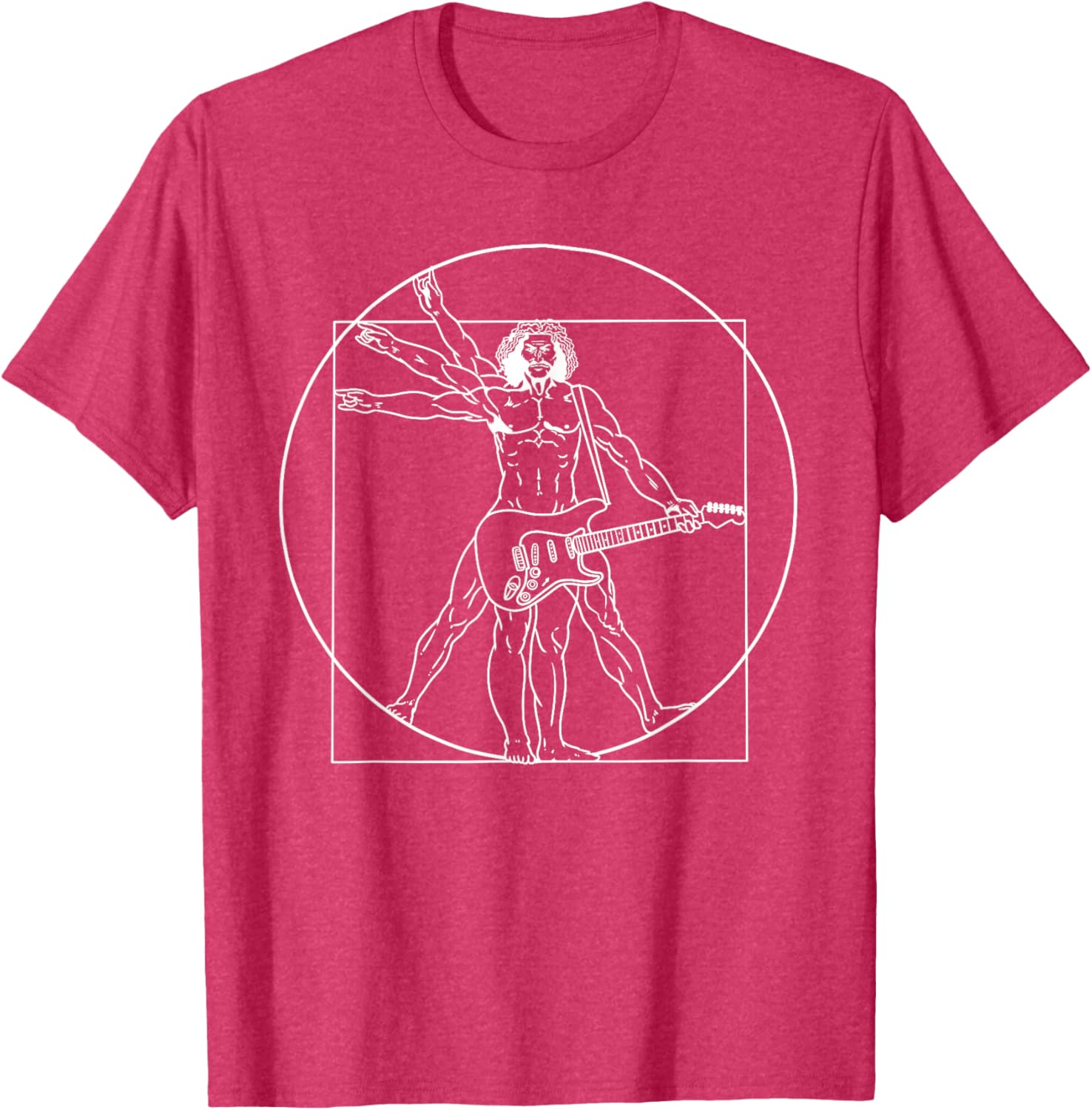 Guitar Da Vinci Vitruvian Man Musician T-Shirt for Guitar Lovers - 12