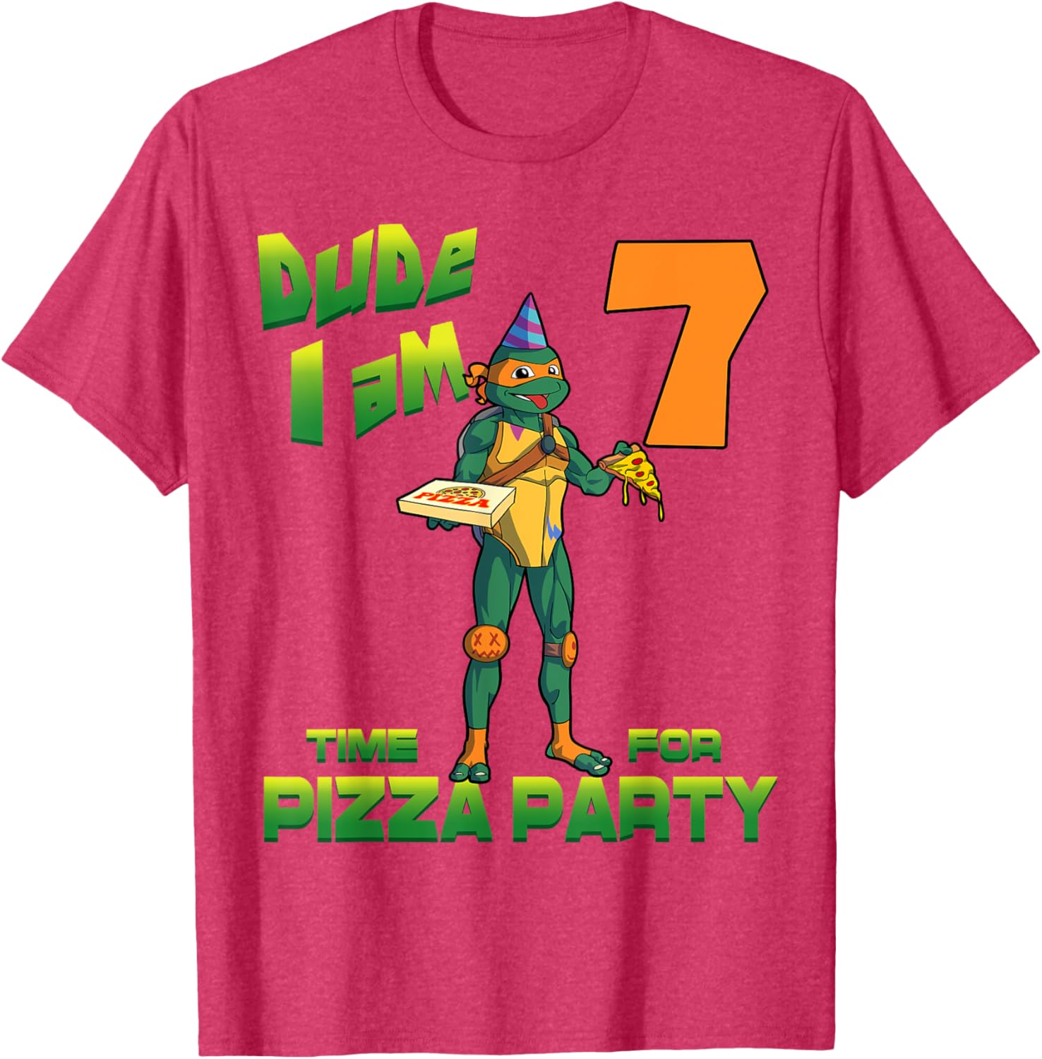 Mademark TMNT Michelangelo Pizza Party T-Shirt for 7 Year Olds - 24