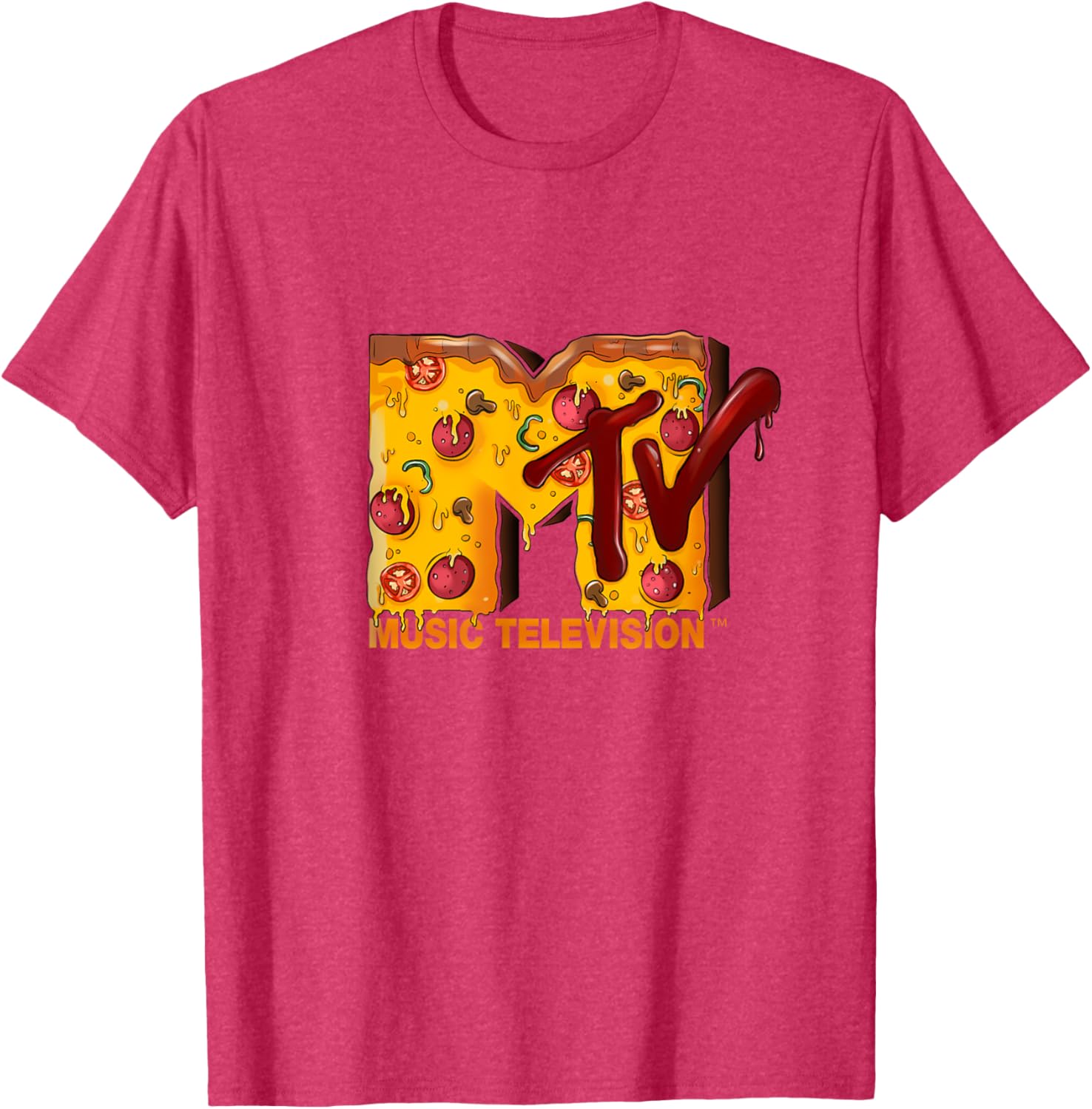 Mademark x MTV Pizza Lover T-Shirt Original MTV Logo Fun Design - 12