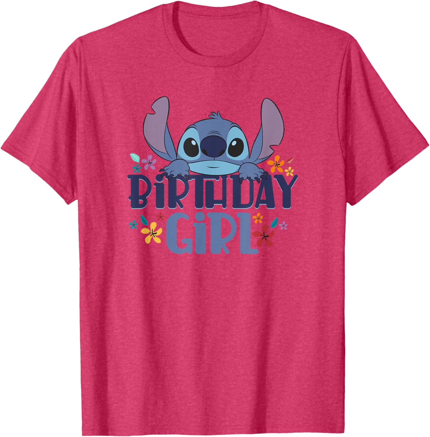 Disney Lilo & Stitch Birthday Girl Retro Floral Logo T-Shirt for Kids - 5