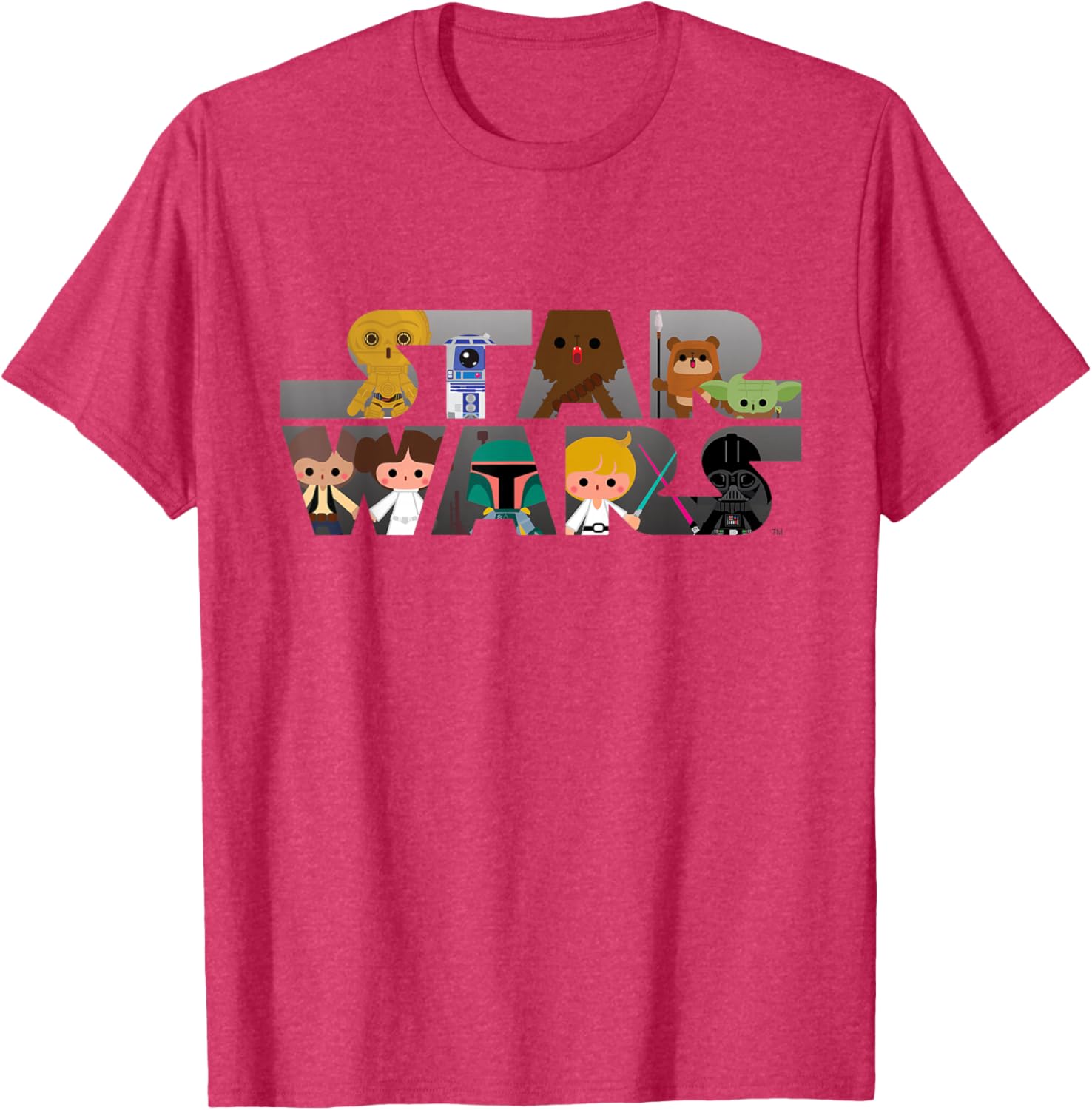 Kawaii Star Wars Multi-Character T-Shirt for Fans of All Ages - 15
