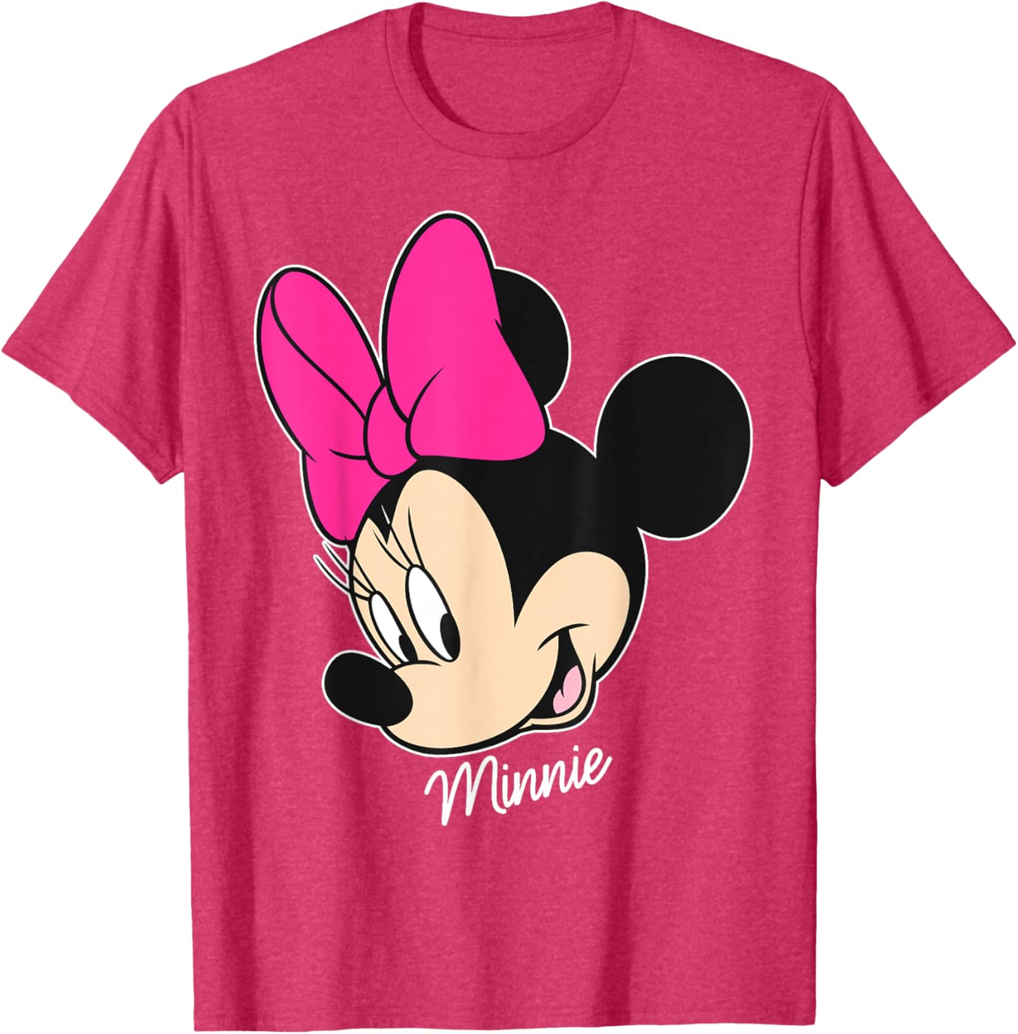 Disney Mickey and Friends Minnie Mouse Big Face T-Shirt Black Small - 7
