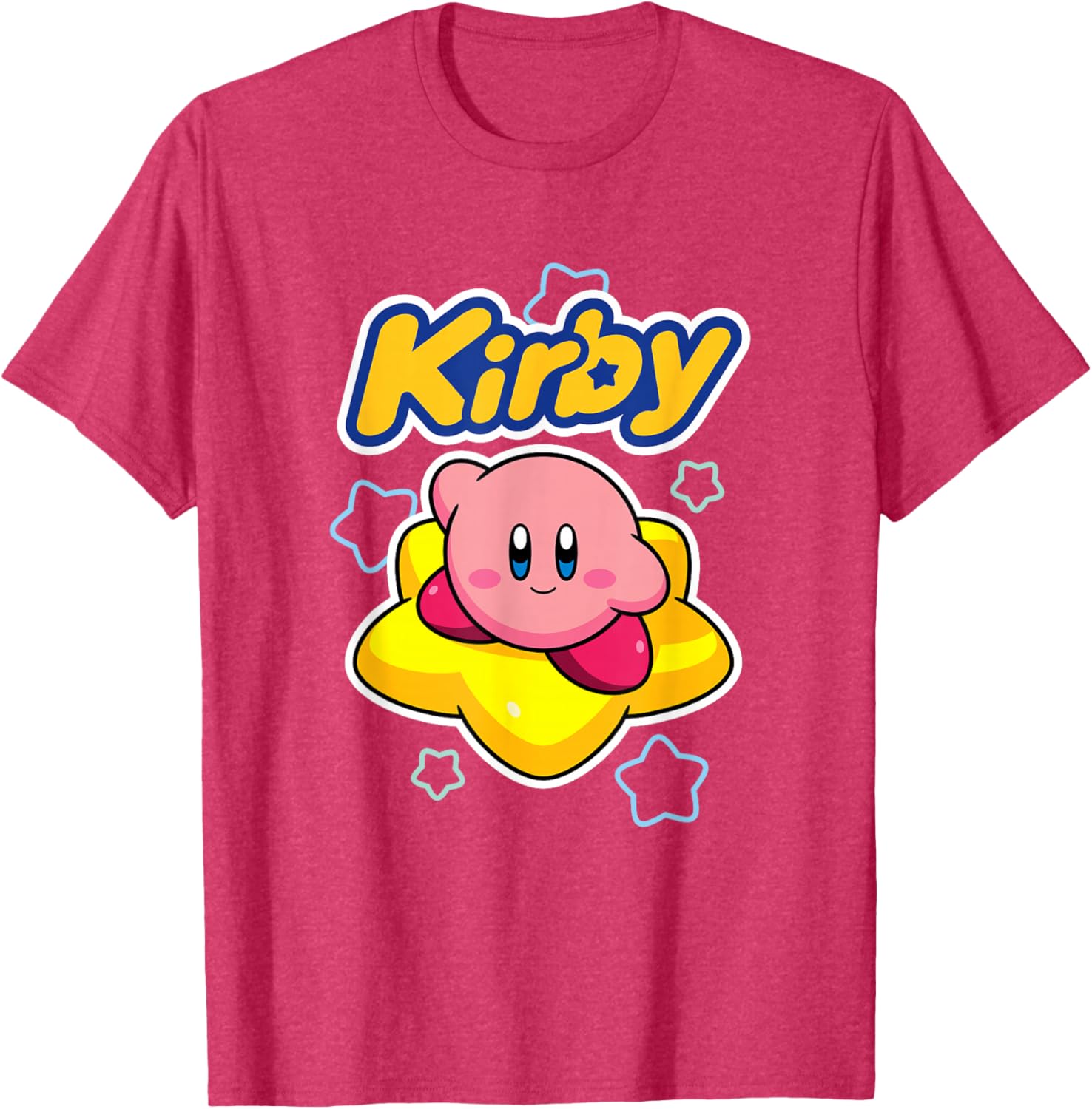 Kirby Big Star Surfing Portrait T-Shirt for Fans of Nintendo Adventure - 1